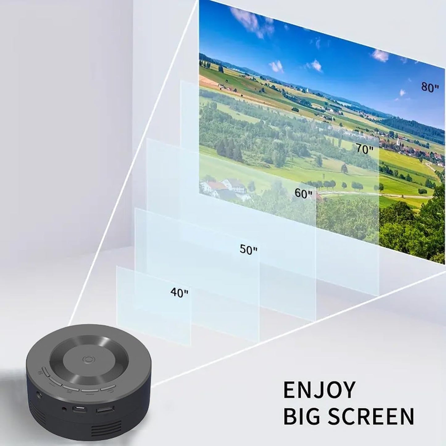 Ejoyous 1080p Mini Projector, Portable Small Video Projector Home Theater LED Movie Projector with Same Screen Function