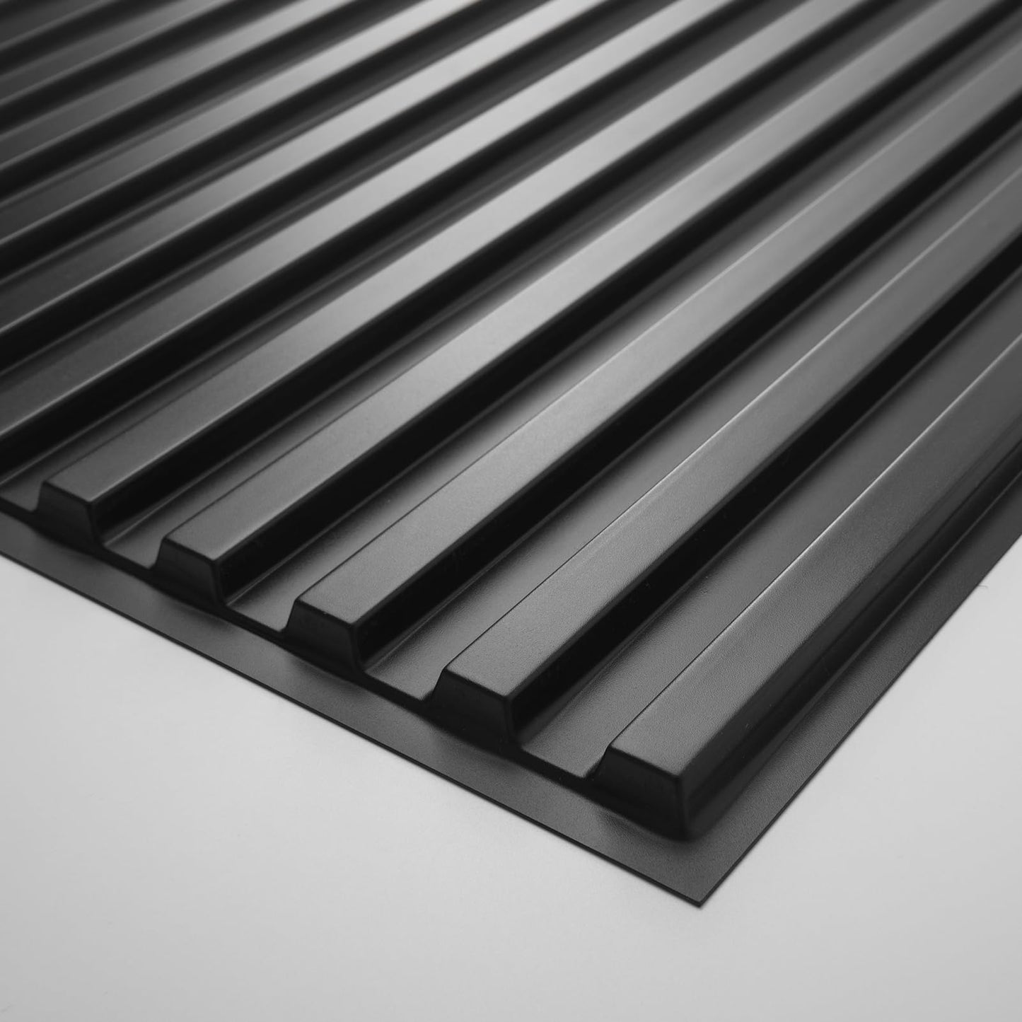 Art3d 12-Pack Slat Design 3D Wall Panels for Interior Wall Decor, 2x4 FT PVC Decorative Drop Ceiling Tiles - Black
