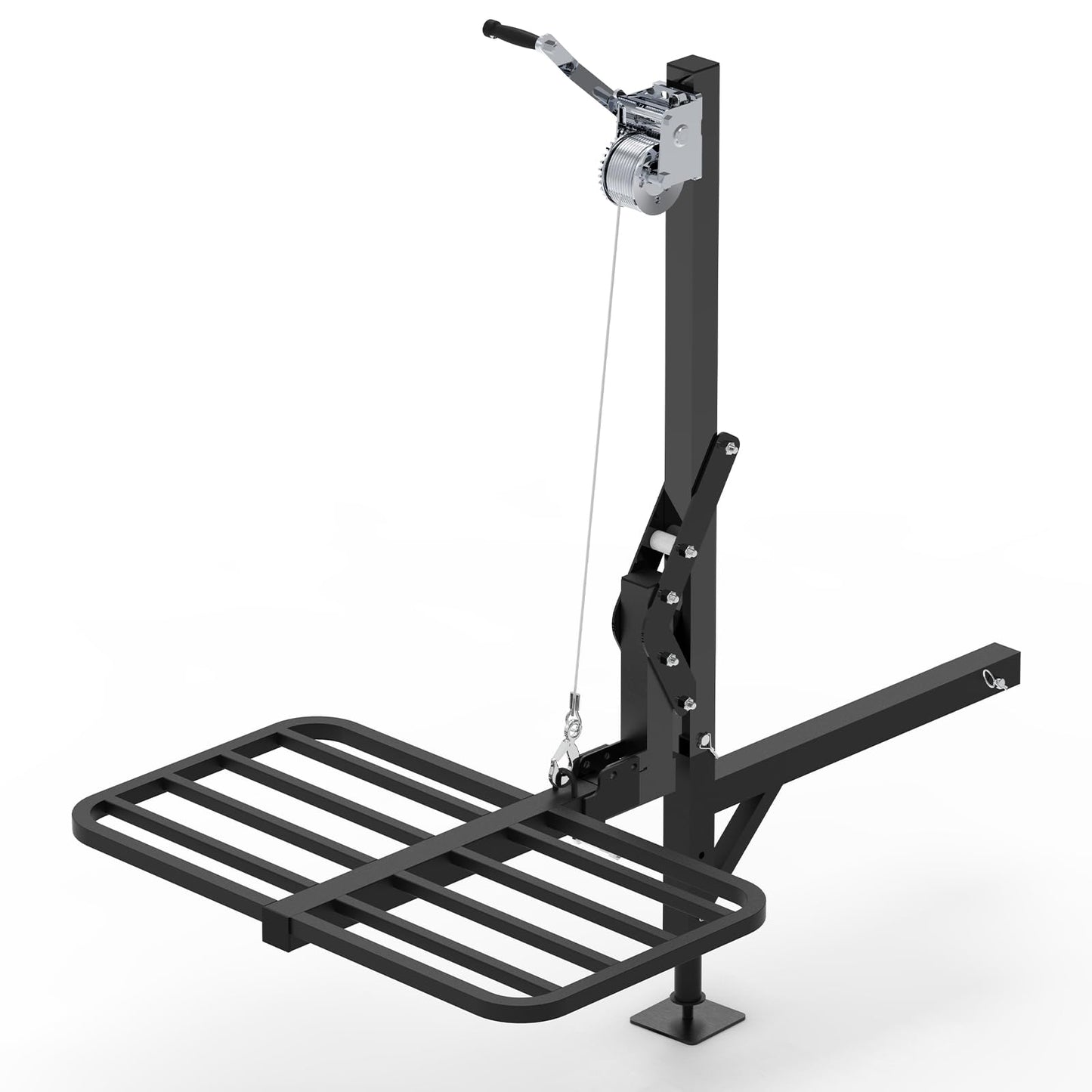 CROSSHIP Truck Hitch Game Carrier Lifting System - Hitch-Mounted Hoist Platform - 360 Degree & Foldable for Safely Load, 250lbc Lift for Truck, Pickups & SUV (Fits 2'')