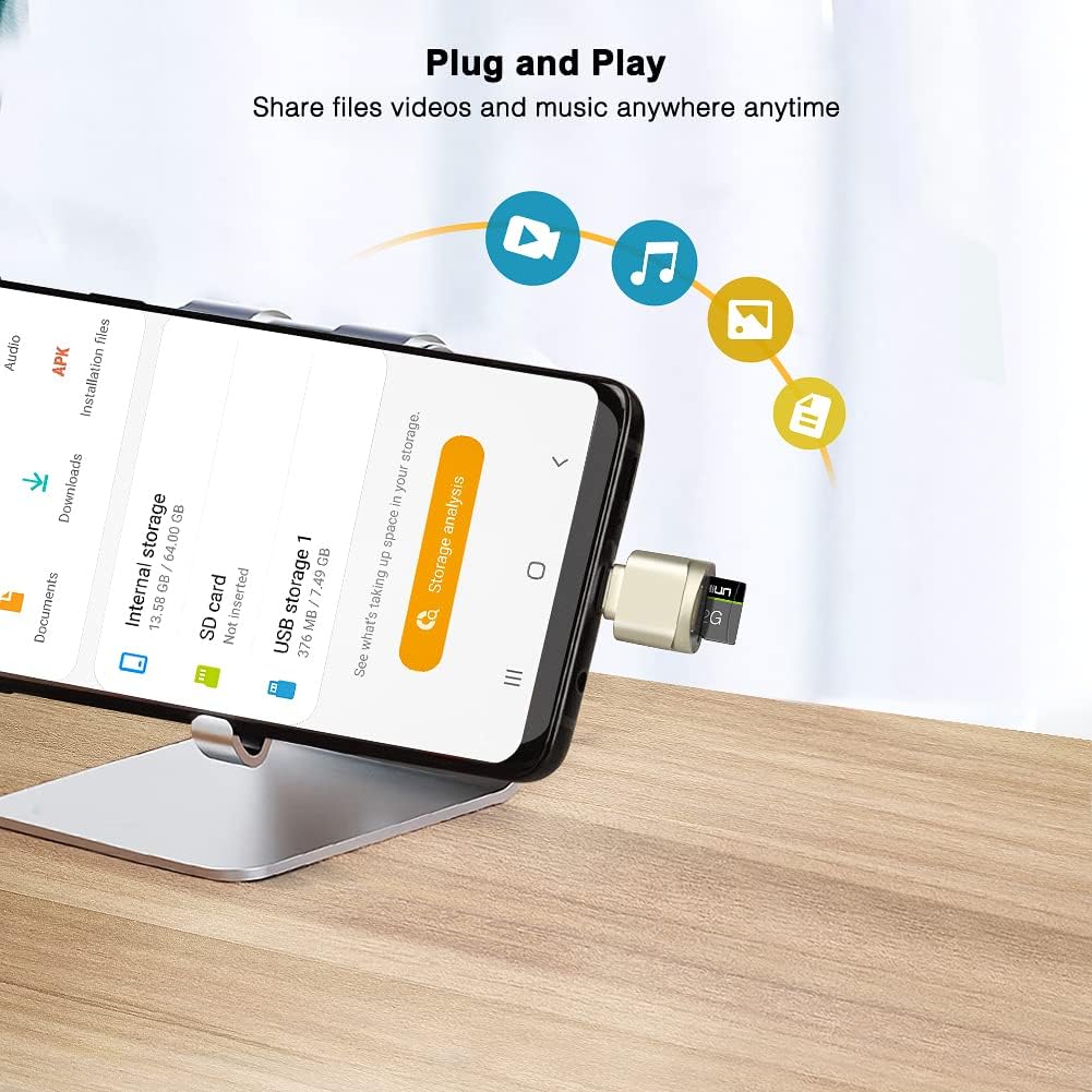 leizhan Type C Micro SD/TF Card Reader with Keychain,USB C to Micro SD SDHC SDXC OTG Memory Reader, Type C Card Reader