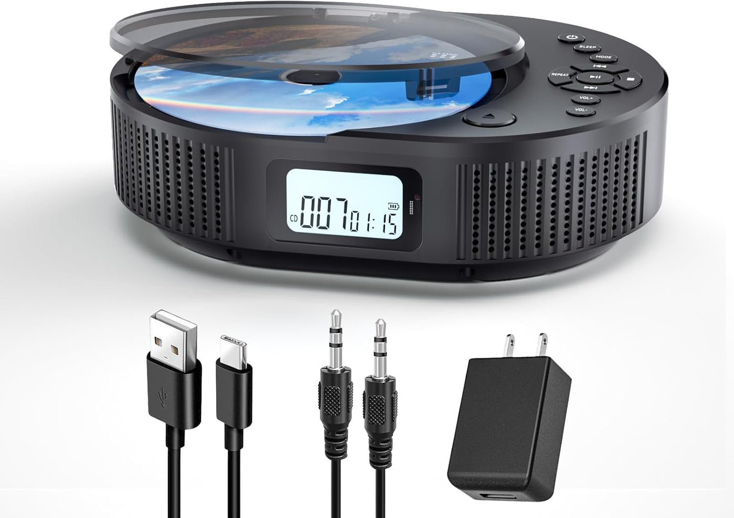 FELEMAN Portable CD Player, Bluetooth CD Player with Speakers, CD Players for Home, Boombox CD Player for Car, Supports