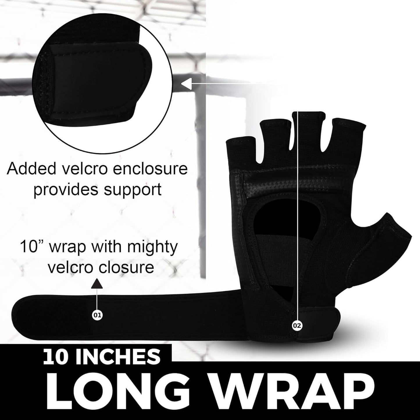 SAWANS MMA Gloves Karate Mitts Punch Bag Boxing Gloves Martial Arts Combat Taekwondo Kickboxing Mitts Fighting Grappling Training for Womens Mens Adults (Black, L)