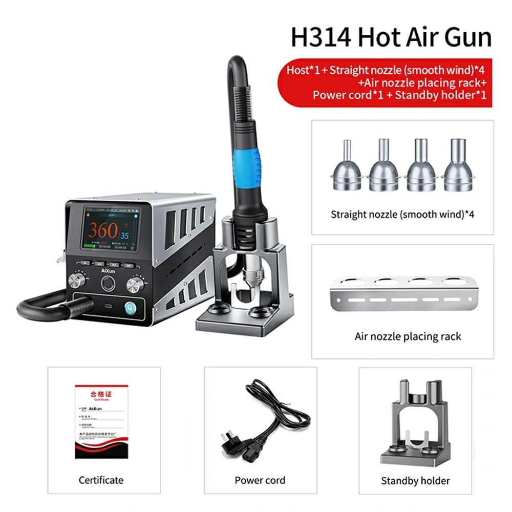 AiXun H314 1400W Smart Hot Air Heating Rework Station for SMD BGA Repair