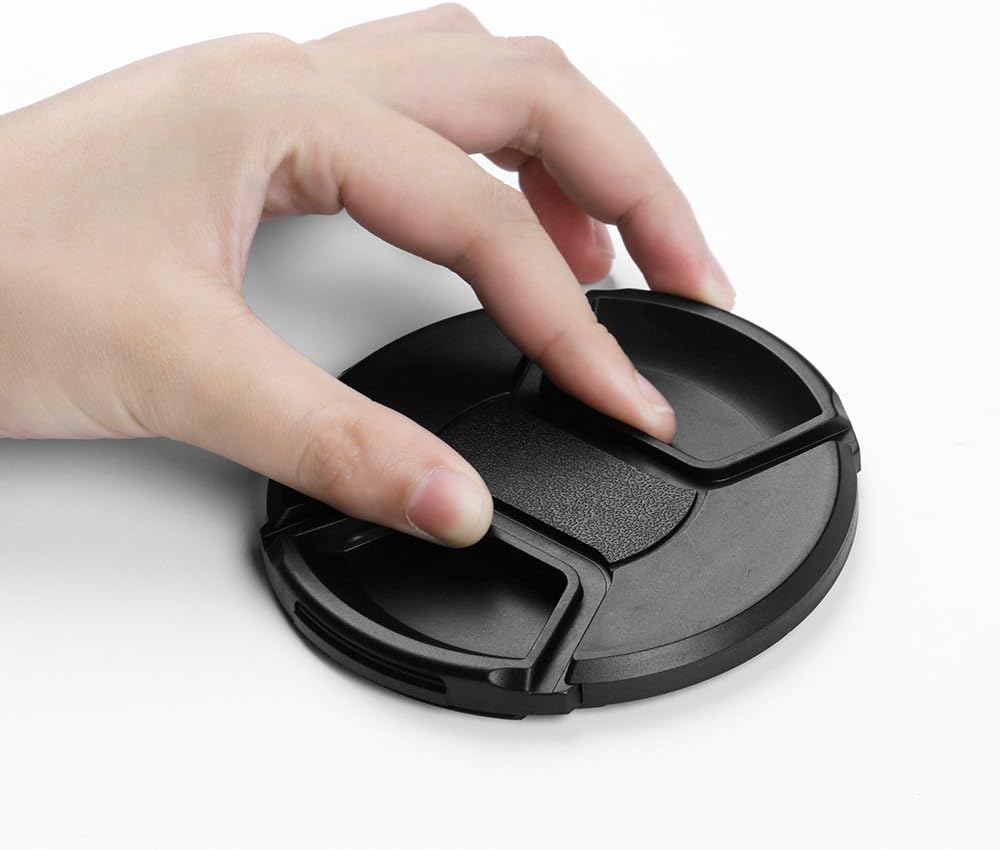 X-SweetDream 37mm 3 Pack Pinch Set Lens Cap Bundle, Universal Snap on Front Centre Lens Cover with Microfiber Lens