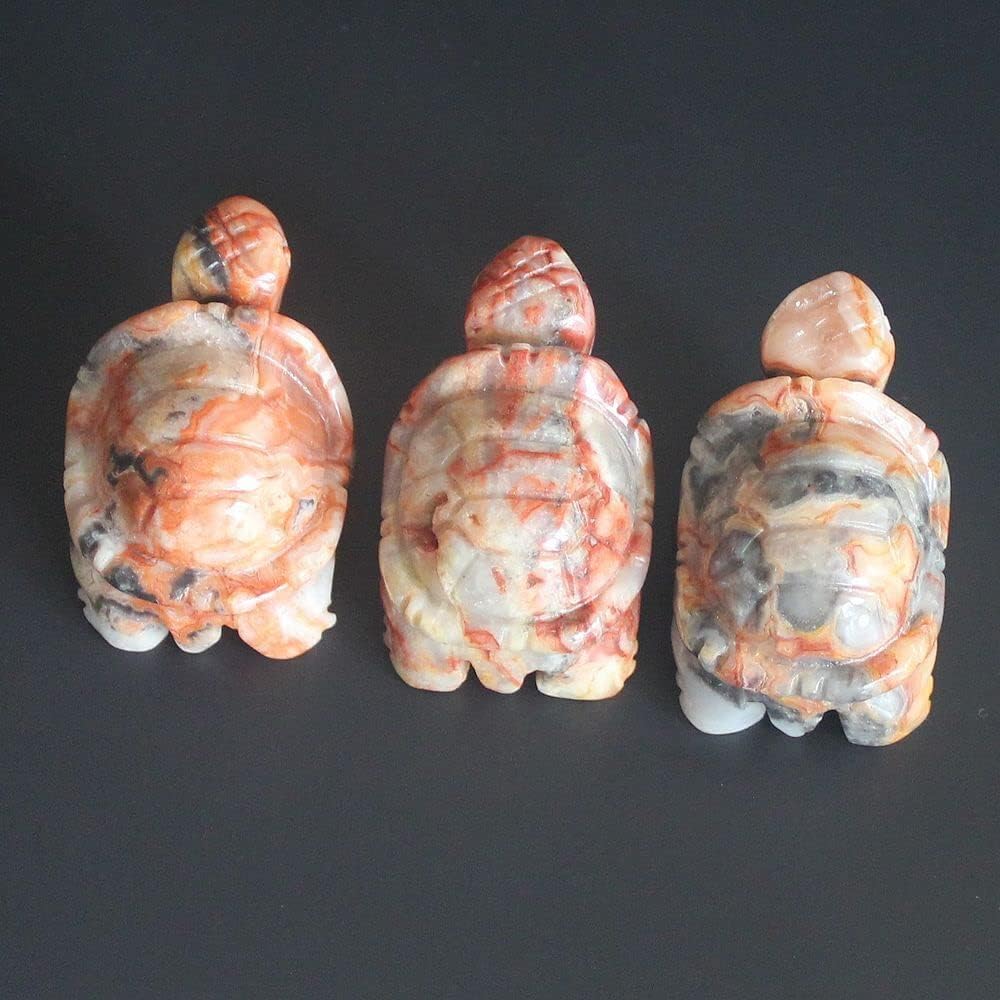 Skiennix Hand Carved Gemstone Crystal Quartz Turtle Figurine | Unique Home Decor Accent