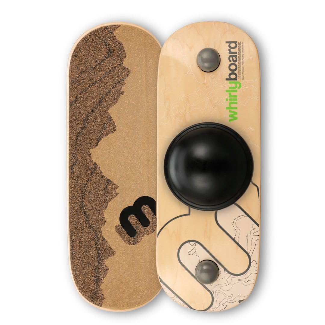 Whirly Board Wide 360˚ Wooden Balance Boards | Standing Desk Balance Board | Wobble Board Portable Home Gym | Snowboard Training | Surf trainer | Balance Board for Kids & Adults | Core Balance Trainer