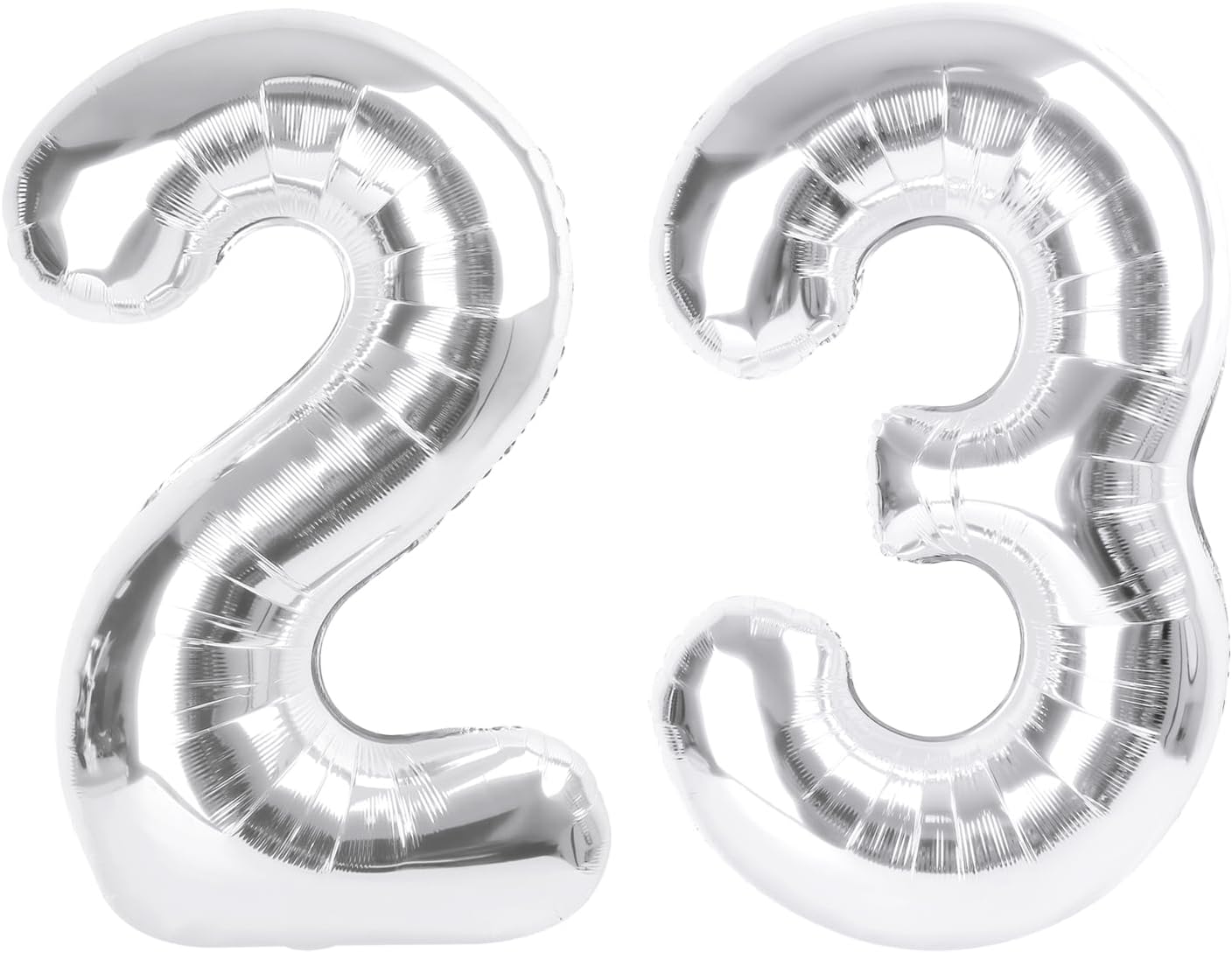 Regine Switzerland 40-Inch Silver Foil Number 23 Balloon - Perfect for Birthday, Graduation & Memorial Celebrations
