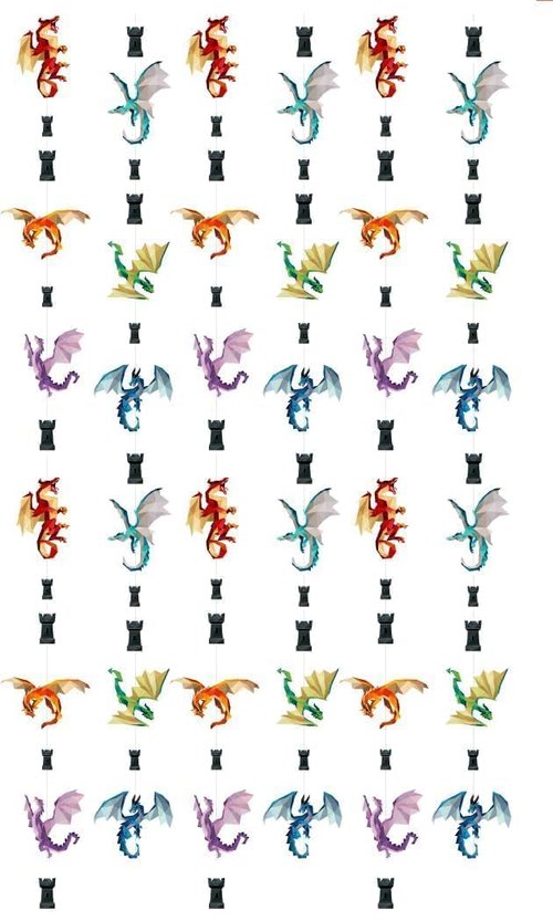 Cheerland Dragon Party Decorations Medieval Dragon Decoration Hanging Fire Wings Garland Geometric Fantasy Castle Streamer Banner Decoration Fantasy Birthday Renaissance Theme Backdrop Pack of 6