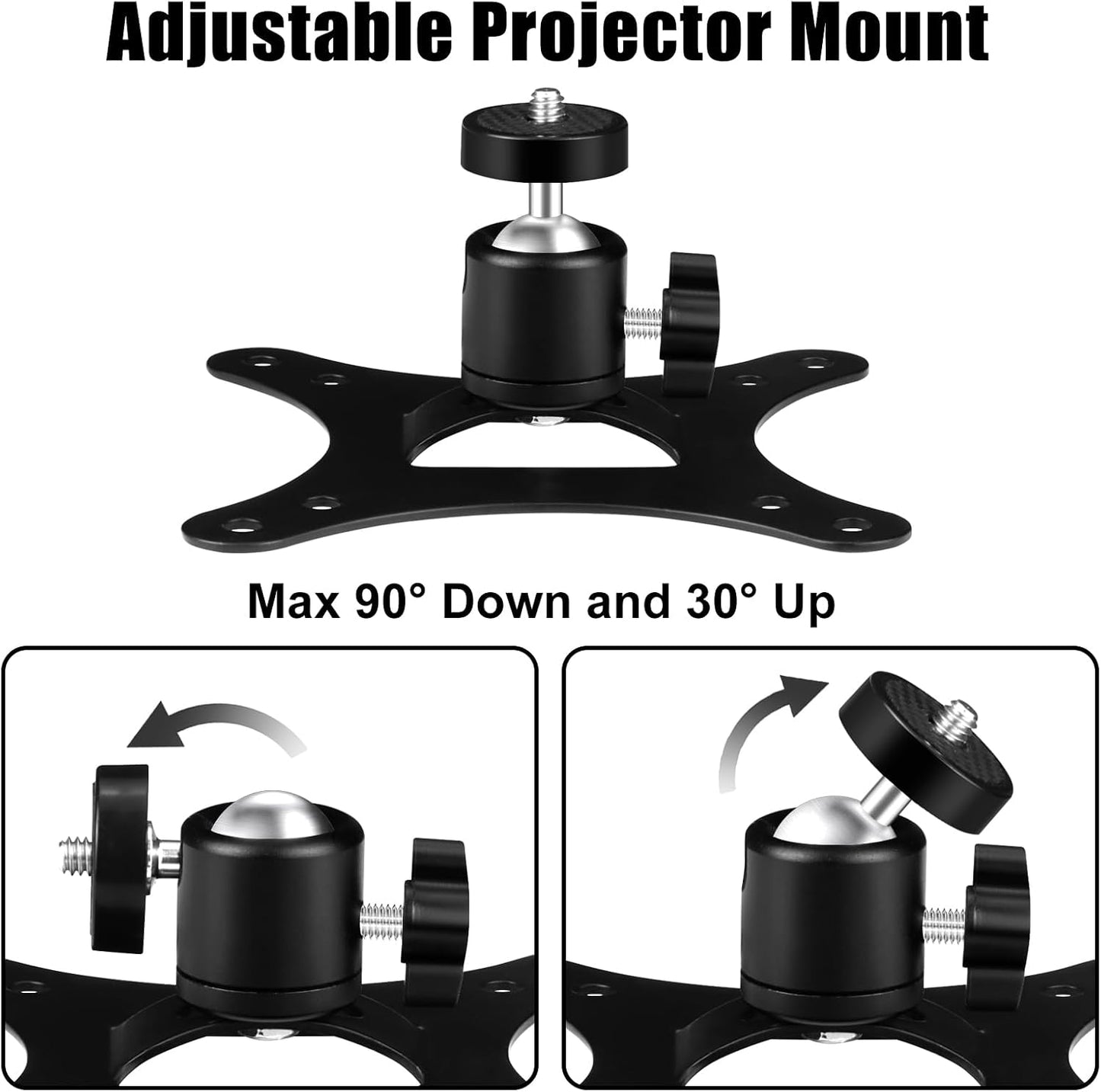 2-Be-Best Adjustable Mini Projector Ceiling Mount - Universal Bracket in Black
