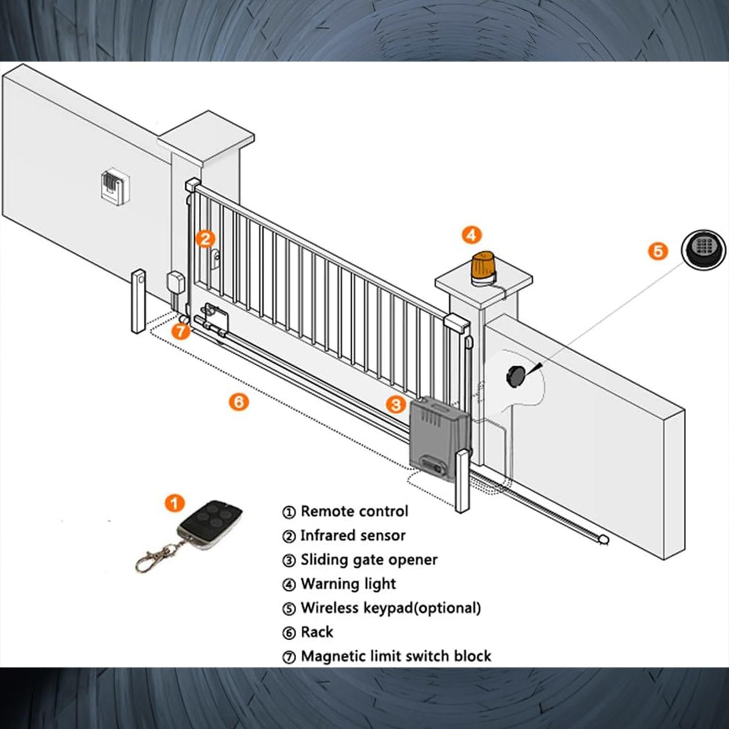 GATEXPERT Sliding Gate Opener Kit with AC110V/60HZ Motor for 1350lb 40ft Gate,Wireless Remote, Alarm Lamp and Infrared Sensor, Gear Rack Driven Automatic Gate Operator with 13.12ft Racks (DK1350)