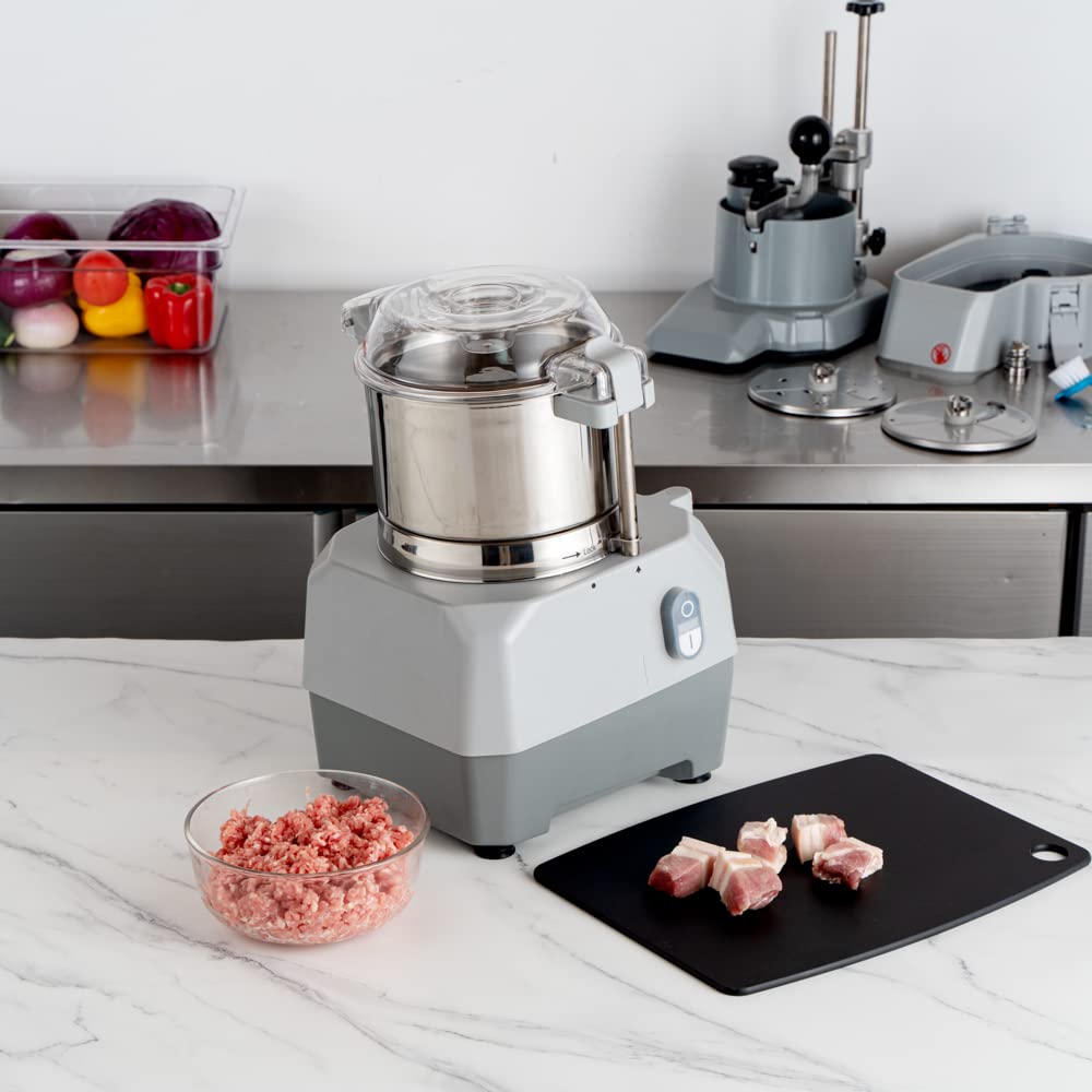 Restaurantware Met Lux 18.7 x 15.2 x 25.6 Inch Food Processor 1 Industrial Vegetable Chopper - With 3 Quart Bowl 4 Discs Stainless steel Commercial Food Processor For Slicing Or Grating