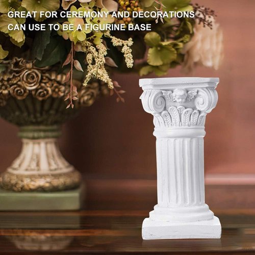 Etiger Roman Pillar - Greek Column Resin Statue | Elegant Centerpiece for Home & Garden Decor (White)