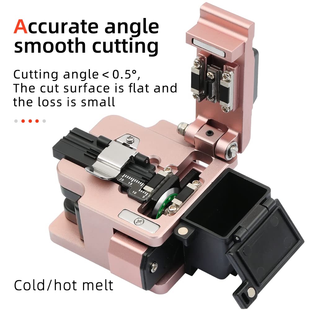 Fiber Cleaver Tool Cable Cutting Knife FTTH Fiber Optic Cables Knife Tools Cutter High Precision Cleavers 24 Surface Blade HS-30 Golden