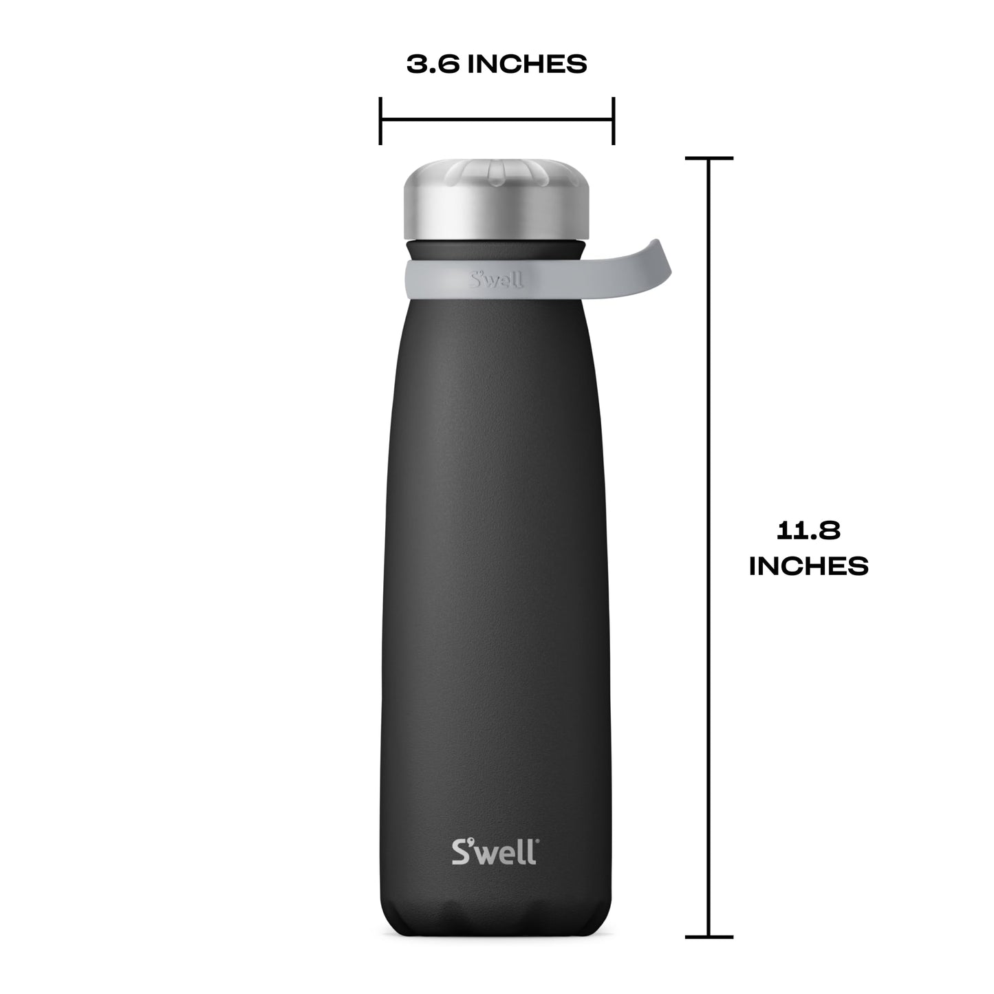 S'well Stainless Steel Traveler With Handle, 40oz, Onyx, Triple Layered Vacuum Insulated Containers Keeps Drinks Cold for 60 Hours and Hot for 20, BPA Free, Easy Carrying On the Go