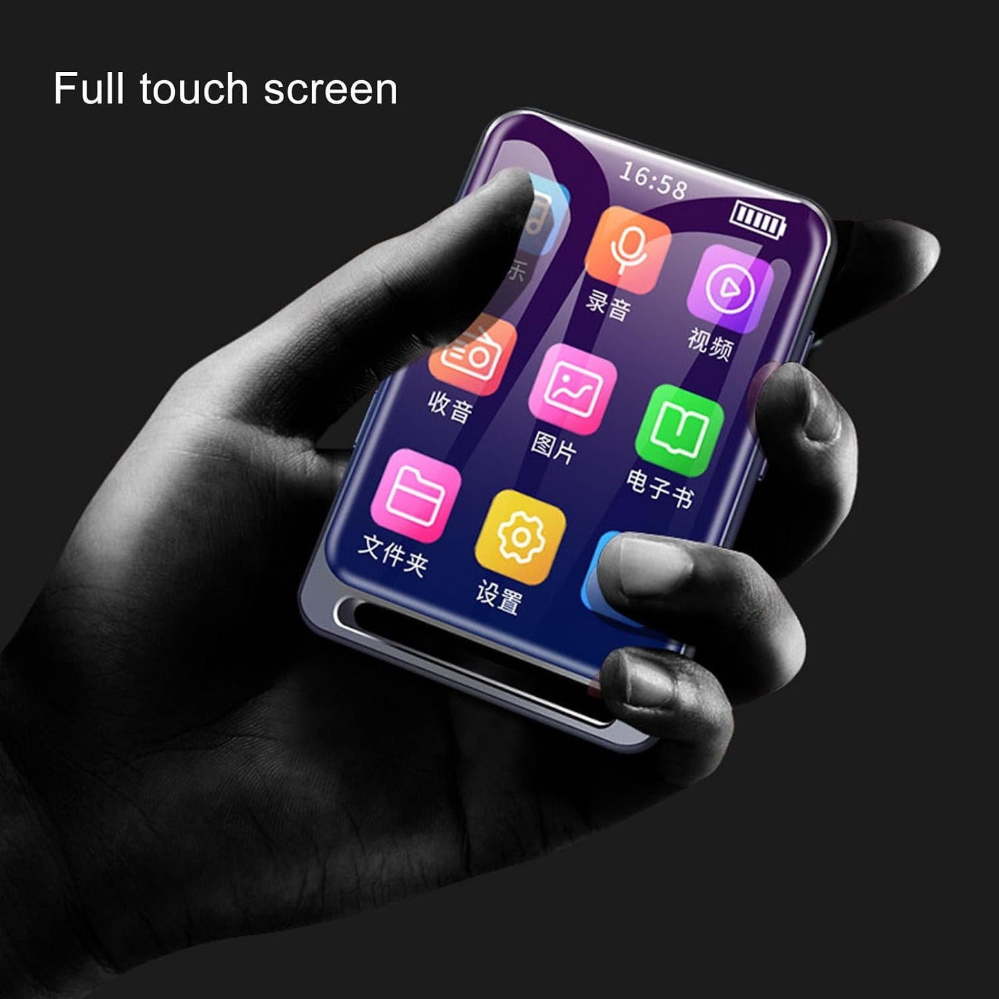 Vikye MP3 2.4 MP3 (16GB) Player, Full Touch Screen High Definition Music Players HiFi Lossless Multifunctional Media