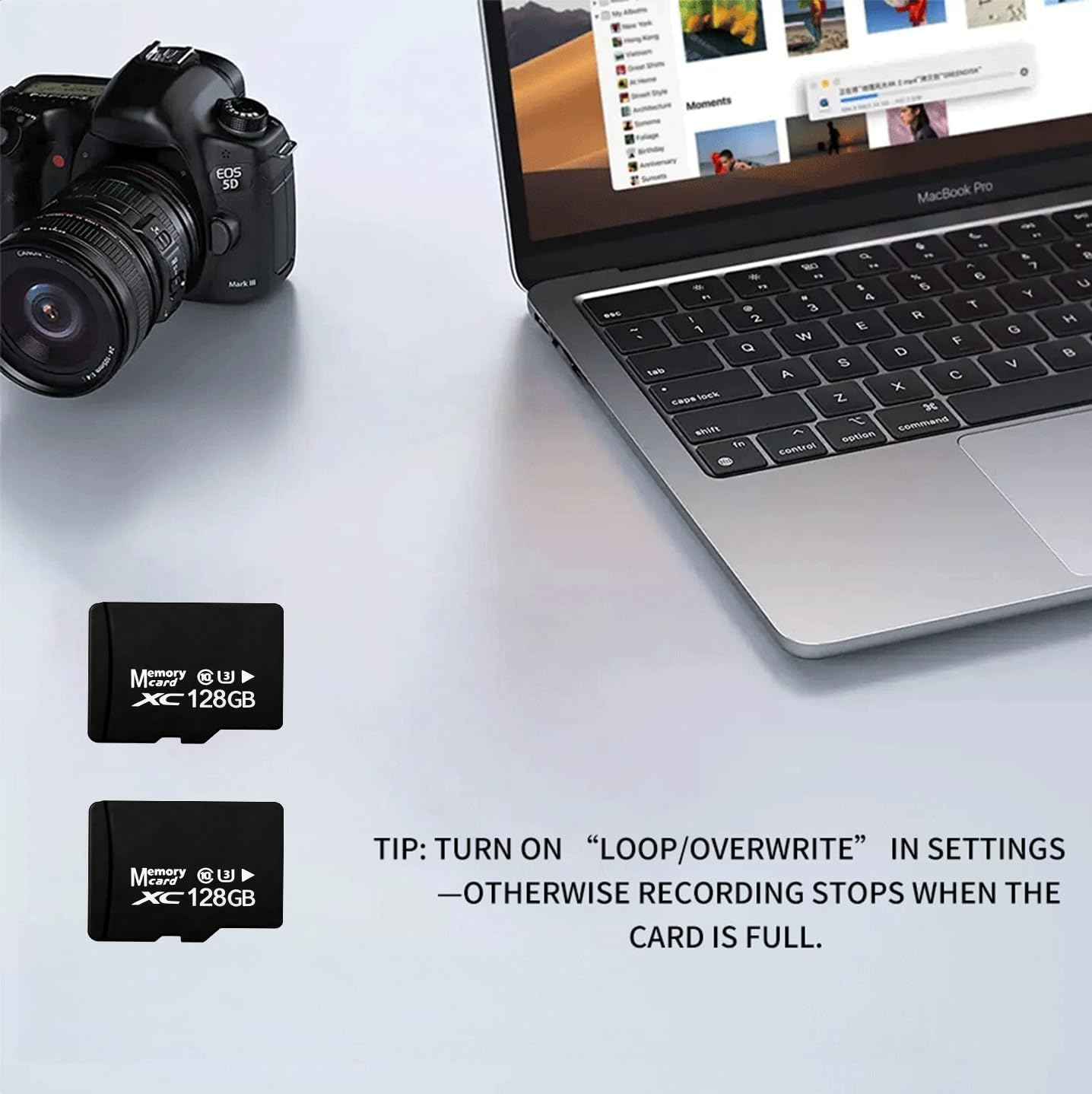 Generic 128GB 2-Pack A1 U3 V30 4K MicroSDXC Cards SD Adapter USB Reader High Endurance TF Card Dash Cam Security Camera