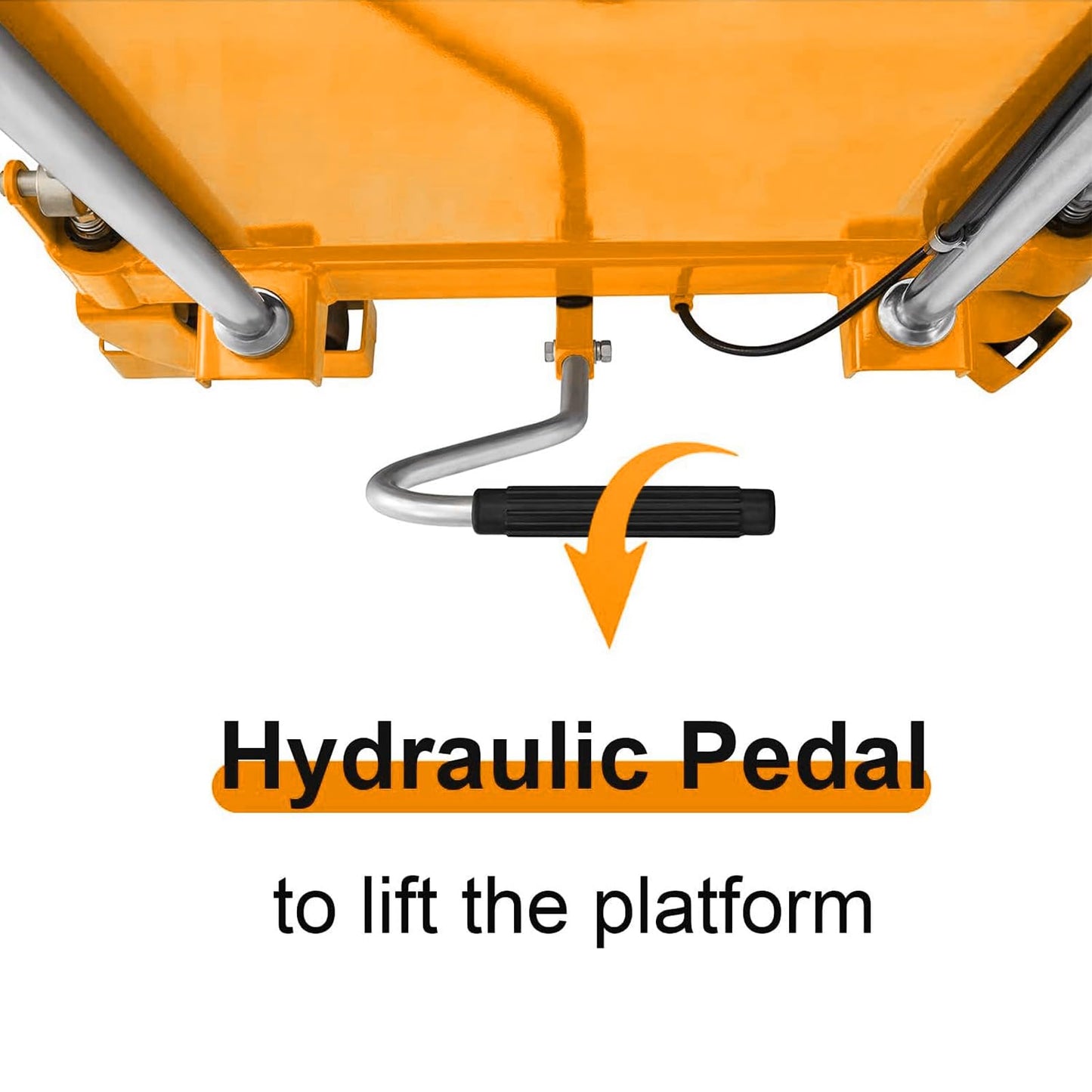 APOLLOLIFT Hydraulic Lift Table, 1760lbs Capacity 39.4" Lifting Height, Single Scissor Lift Table Cart with 4 Wheels and Safety Back Guard for Material Handling and Transportation-Yellow