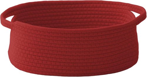 JMvicyroam Woven Basket - Small Rope Storage Bin with Handles for Organizing Shelves & Closets | Red