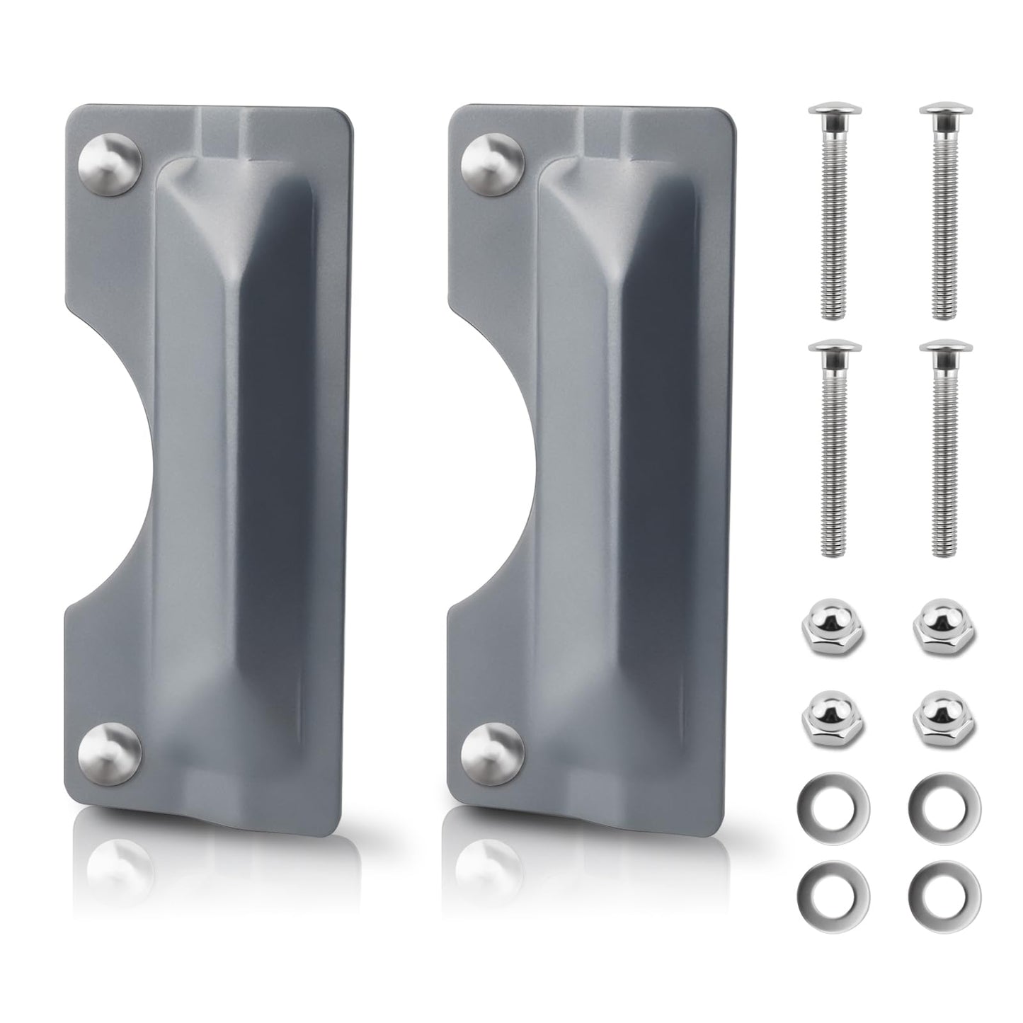 Door Latch Guard, 2 PCS 3" x 7" Door Latch Cover & Door Latch Plate, Carbon Steel Door Security Plate for Outswinging Doors, Easy Installation