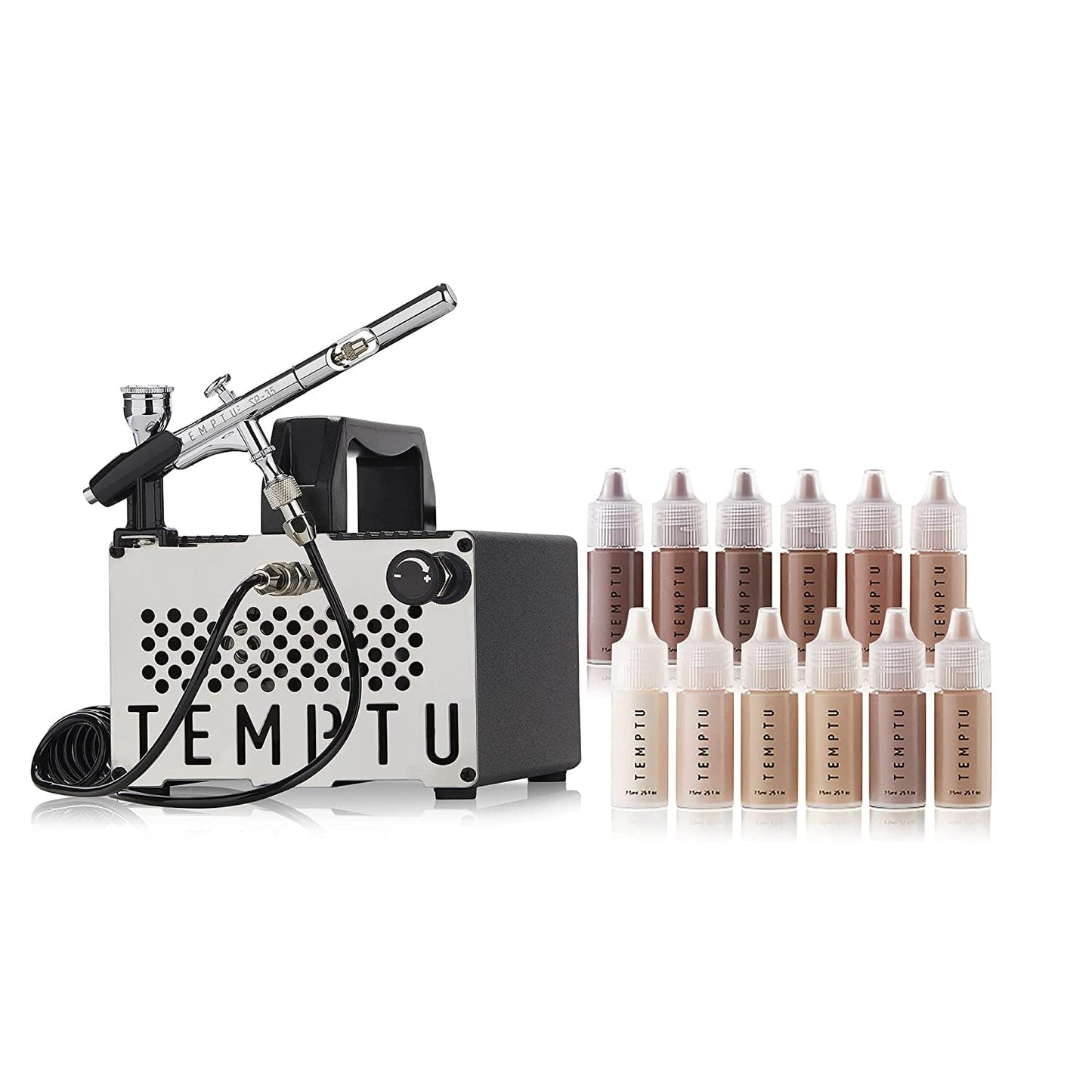 TEMPTU S-One Premier Airbrush Kit: Advanced Airbrush Makeup Set for Professionals | Includes S/B Silicone-Based Foundation Starter Set and Airbrush Cleaning Kit | For Face & Body
