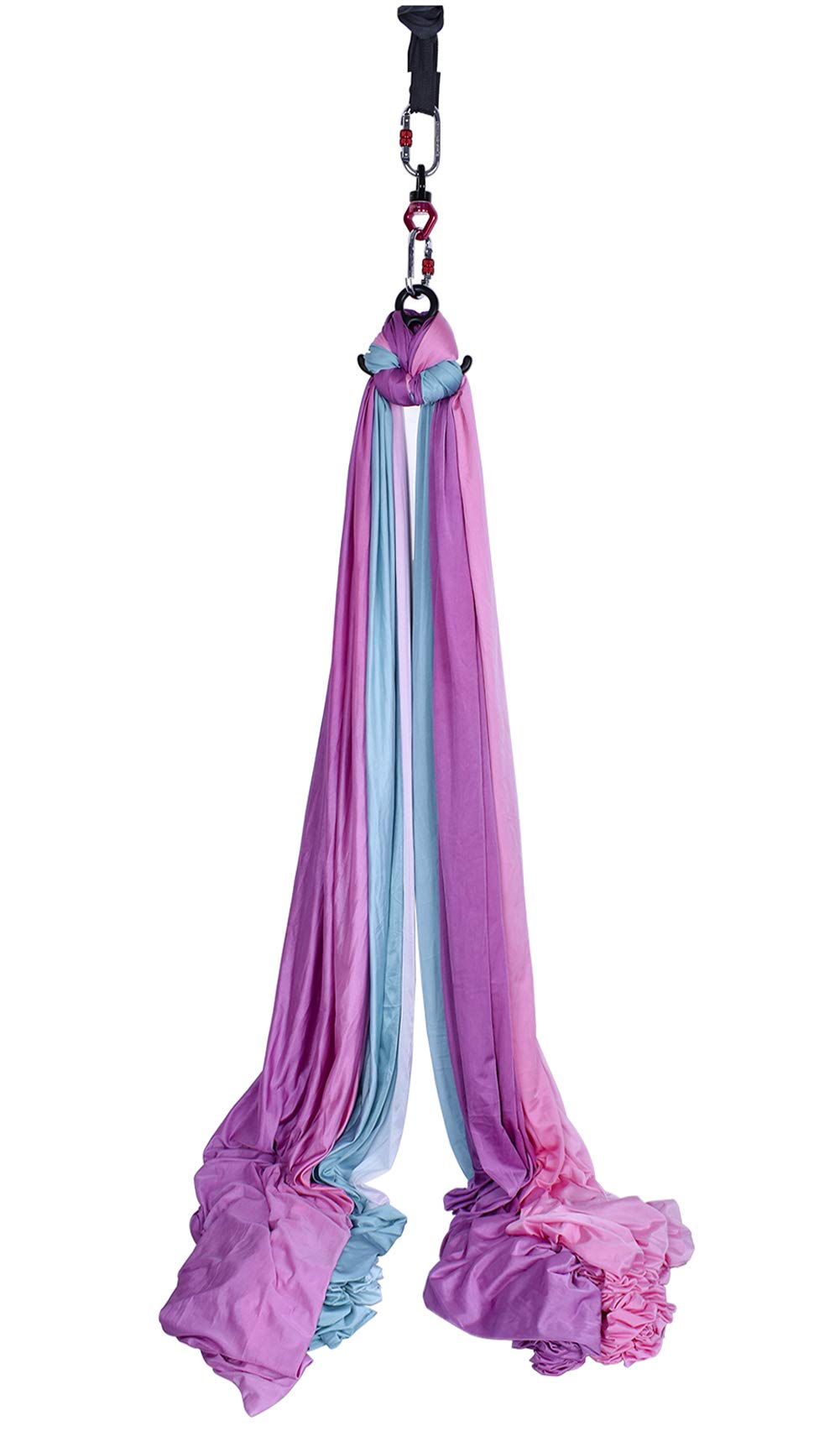 F.Life Aerial Silks 13 Yards Hardware Kit Acrobatics Dance double Point Yoga Hammock Include Carabiners Rescue 8 Swivel