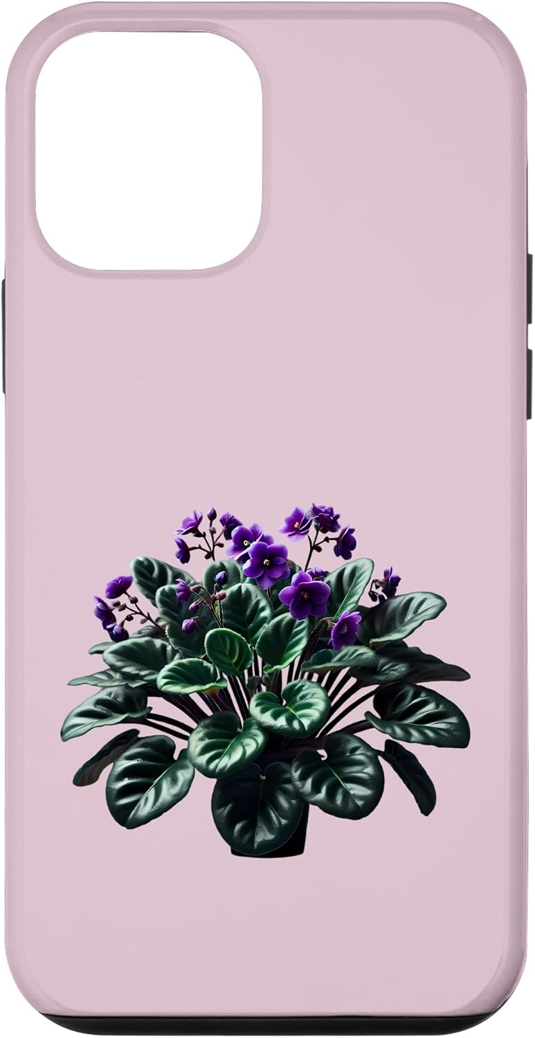 African Violet Lover Gifts and Apparel 12 African Violet Flower Plant Botanical Case for iPhone mini