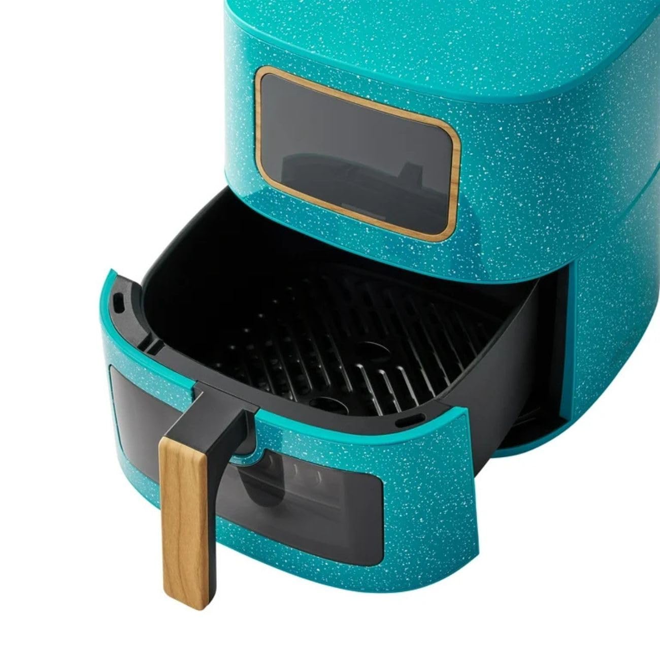 P. W. 5.8 Qt Digital Air Fryer, Touchscreen with Window, Nonstick Basket, 1500W, 6 Smart Cooking Functions, Energy Efficient (Teal)