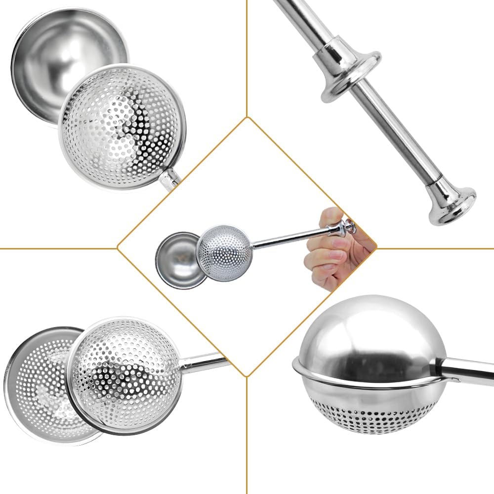 SENHAI 2 PCS Stainless Steel Flour Sifter - Perfect for Baking & Powdered Sugar Shaking | Half-Hole & Full-Hole