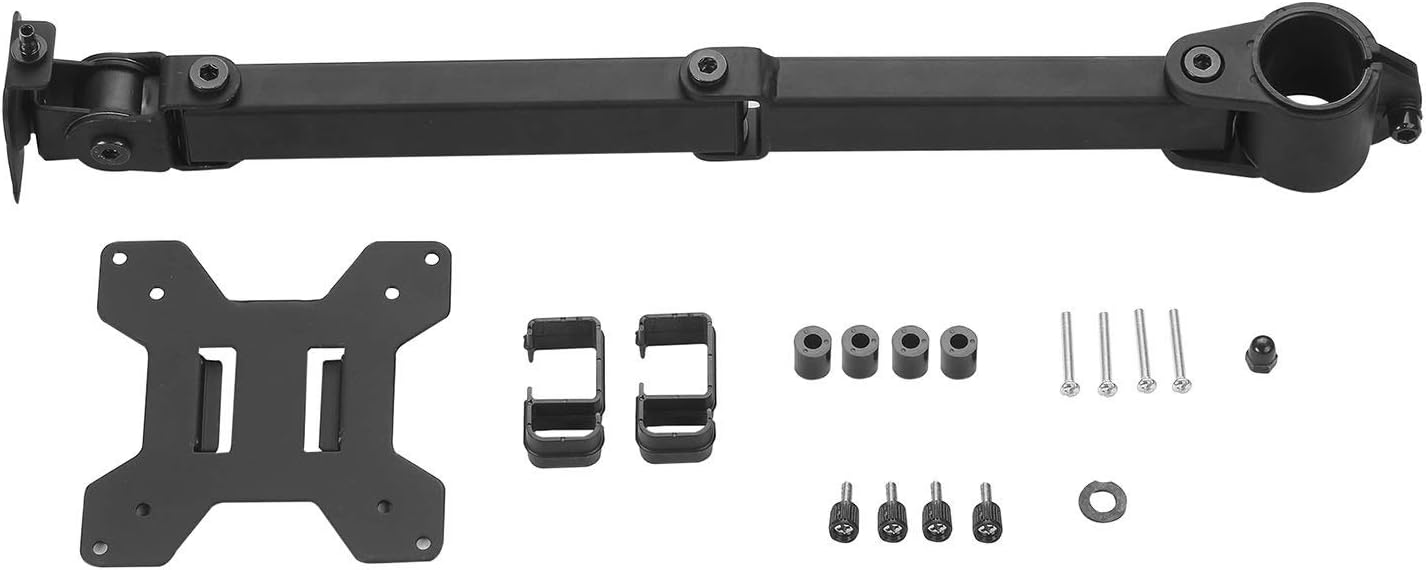 WALI (001ARM), Single Monitor Arm, Fully Adjustable Pole Mount Bracket for Monitor Mounting System Black