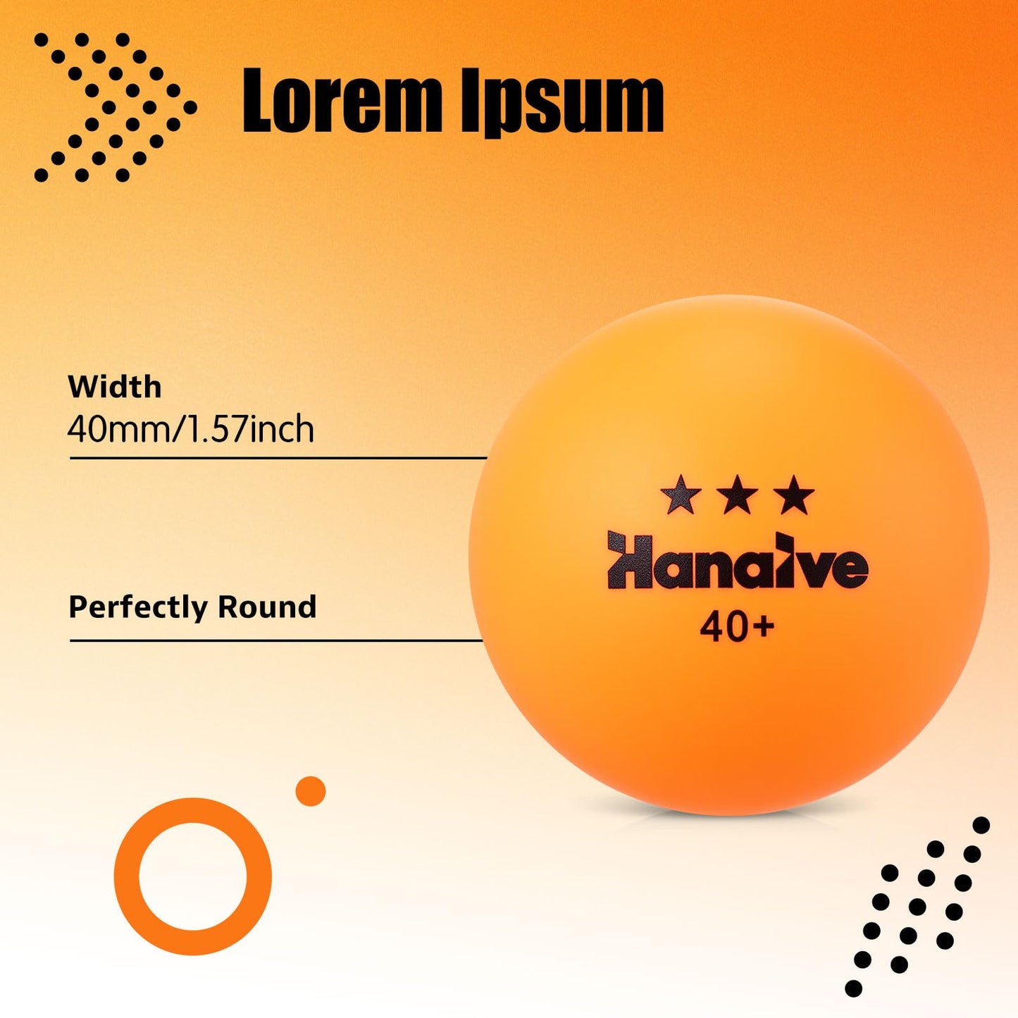 Hanaive 80 Pcs 3 Star Table Tennis Balls, 40+mm ABS Training Table Tennis Balls Bulk for Practice Competition and Recreational Play, Indoor and Outdoor Compatible(Orange)