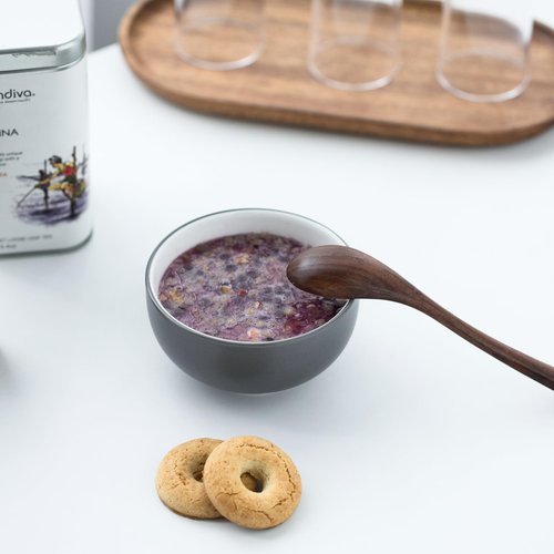MIGAKU HOME Black Walnut Wooden Spoons, 4pcs Soup Spoons for Eating, Eco-Friendly Japanese Kitchenware Set, Natural Wood Utensils for Cooking Mixing Stirring