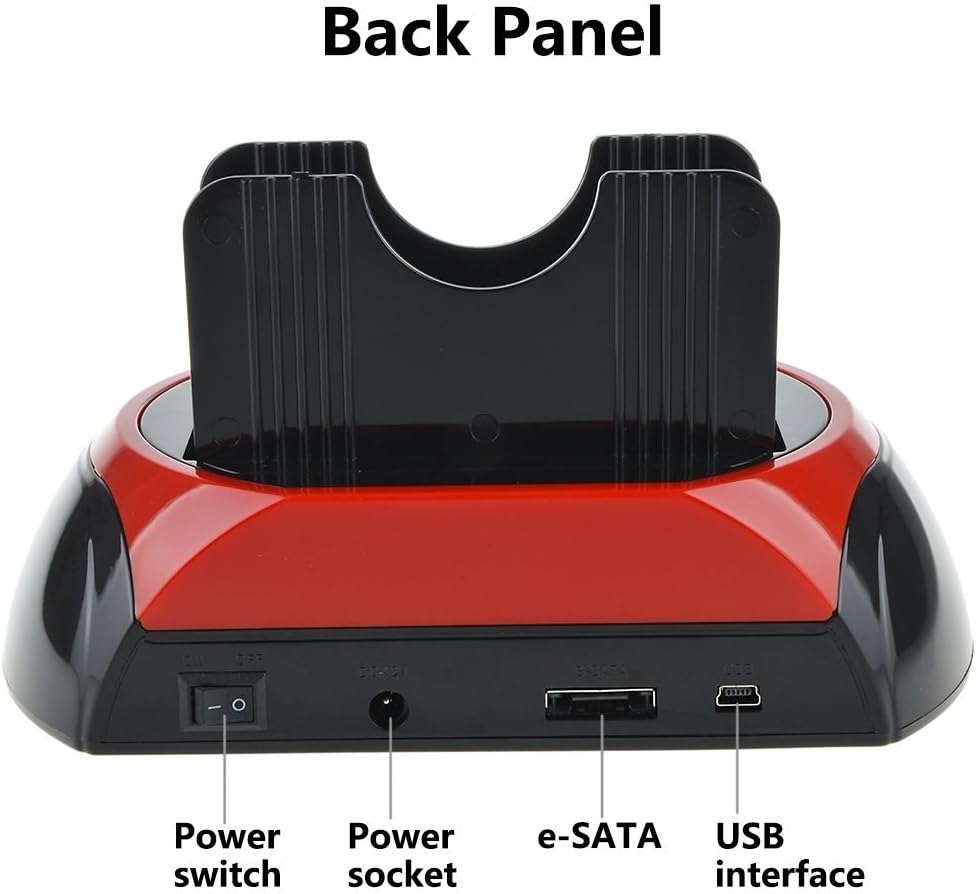 Tccmebius TCC-S862-US 2.0 2.5 3.5 Inch 1 2.0 2.5" 3.5" Hard Drive Docking Station, USB to SATA IDE Dual Slots External