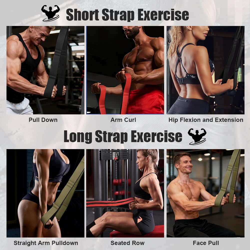 AOOSA Tricep Rope Cable Attachment, Heavy Duty Rope for Push Downs, Cable Overhead Presses with 3 Lengths of Handles, Multi Gym Accessory for Face Pulls, Overhead Press, Full-Body Exercises