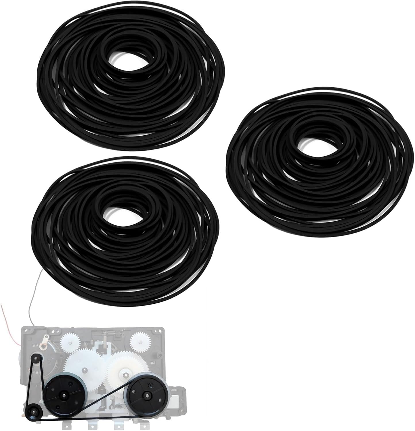 TNJPSEK 150 Cassette Set (1mm Pcs Player Belts Replacement Kit, Mixed Flat Rubber Drive Belts for Tape Recorder Repair