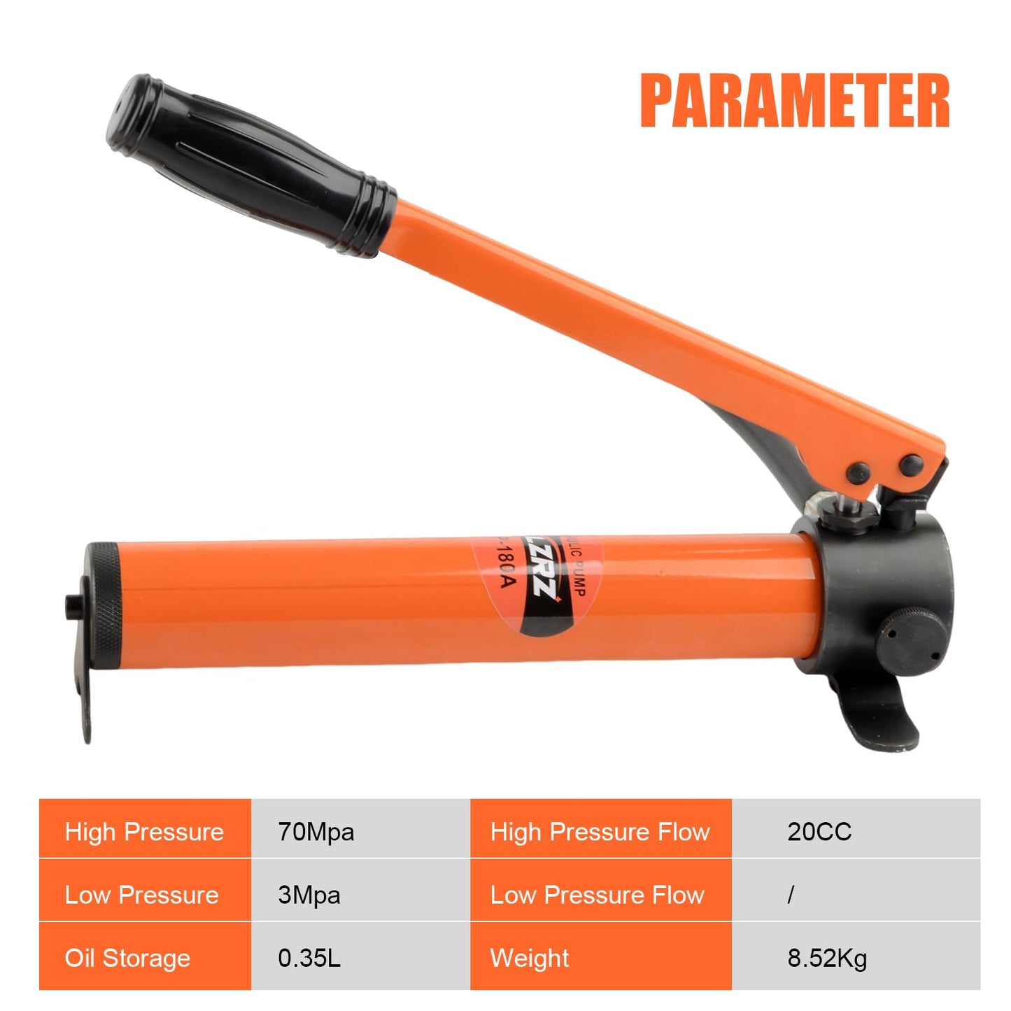 HZLZRZ 20 Ton Hydraulic Cylinder Jack with CP-180 Manual Hand Pump and Porta Power Kit - Industrial Mini Hydraulic Pump Cylinder for Machinery and Shipbuilding (RMC/201)