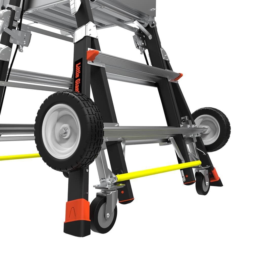 CAGE-Adjustable CAGE, 5'-9' Model - ANSI Type IAA - 375 lb Rated, Fiberglass Adjustable Enclosed Elevated Platform with All-Terrain Wheels and Wheel Lift