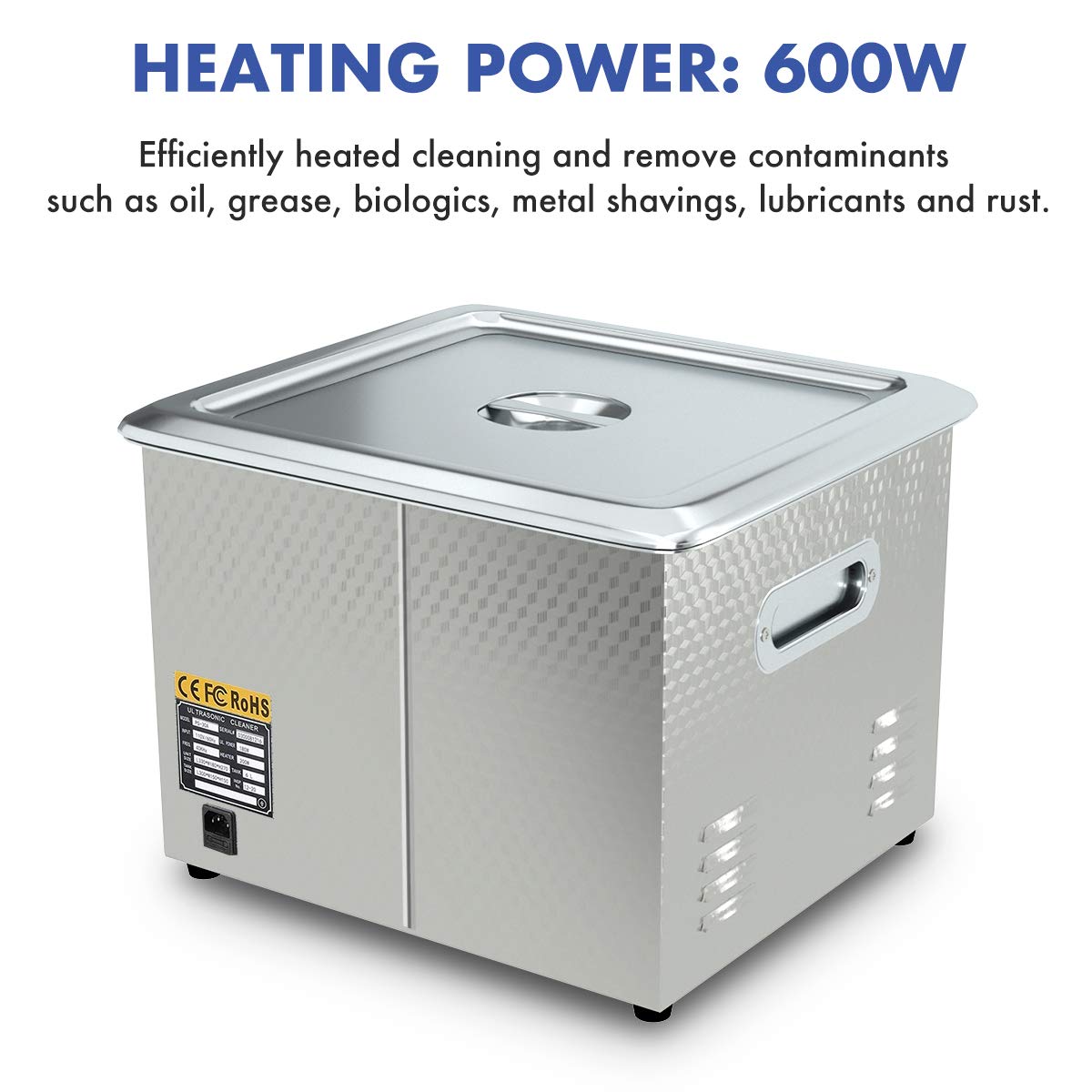 2024 Upgrade 600W Heated Ultrasonic Cleaner 15L Stainless Steel Sonic Bath for Guns Carburetors Injectors Parts and PCB with Free Rubber Gloves Gifts Use in Automotive and Firearm Industry DAREFLOW