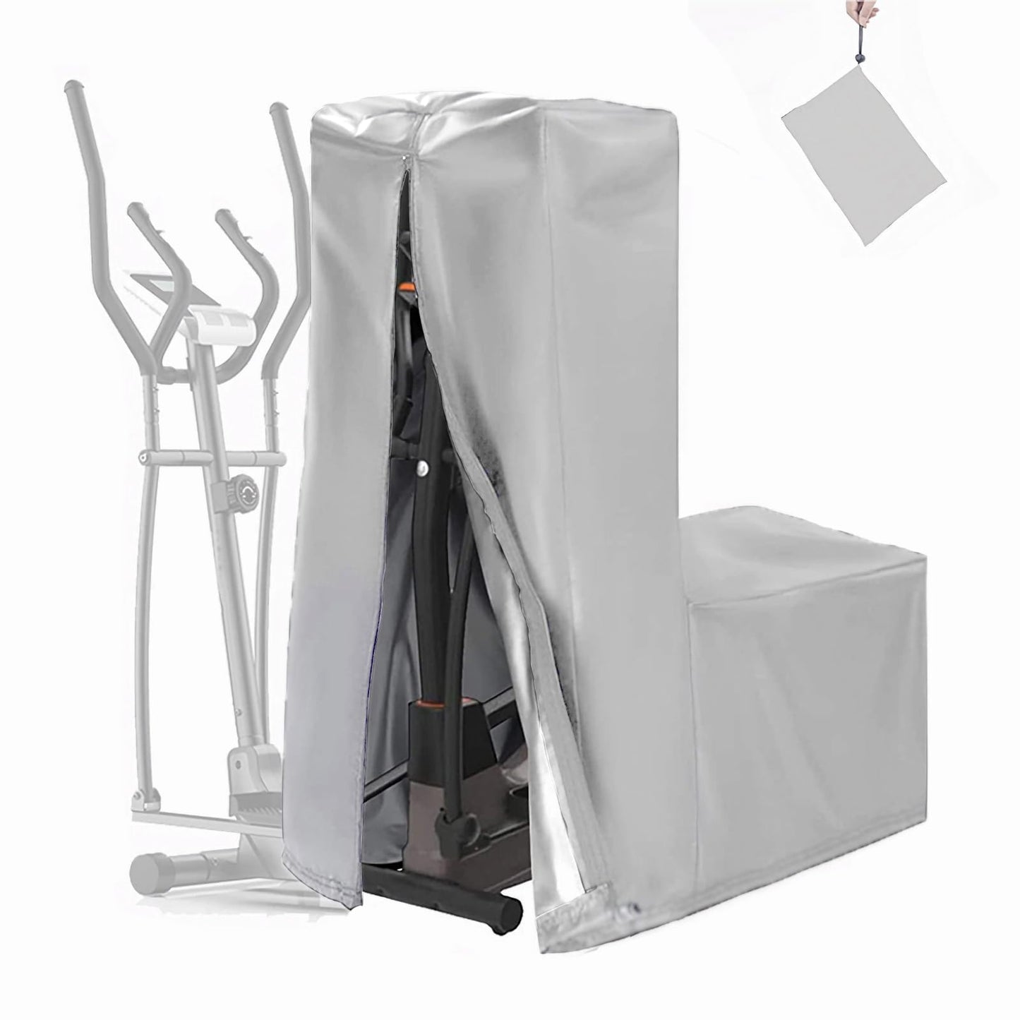 Elliptical Cover, Waterproof Elliptical Exercise Machine Covers, Exercise Trainer Cover for Home and Gym (Black, 34''L x 20''W x 60''H)