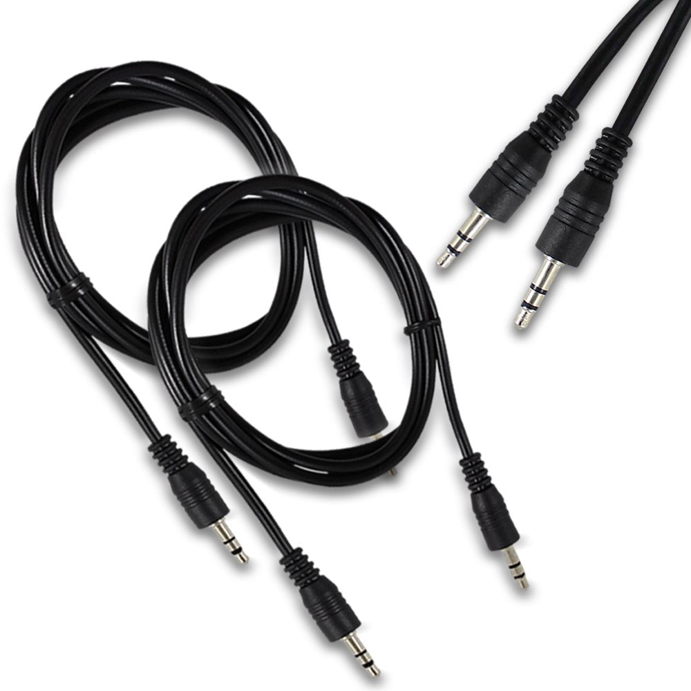 Fenzer 2 Pack (6.6ft/2m, 3.5mm AUX Cable, Hi-Fi Sound) TRS Auxiliary Audio Cable Cord Compatible with Car, Home
