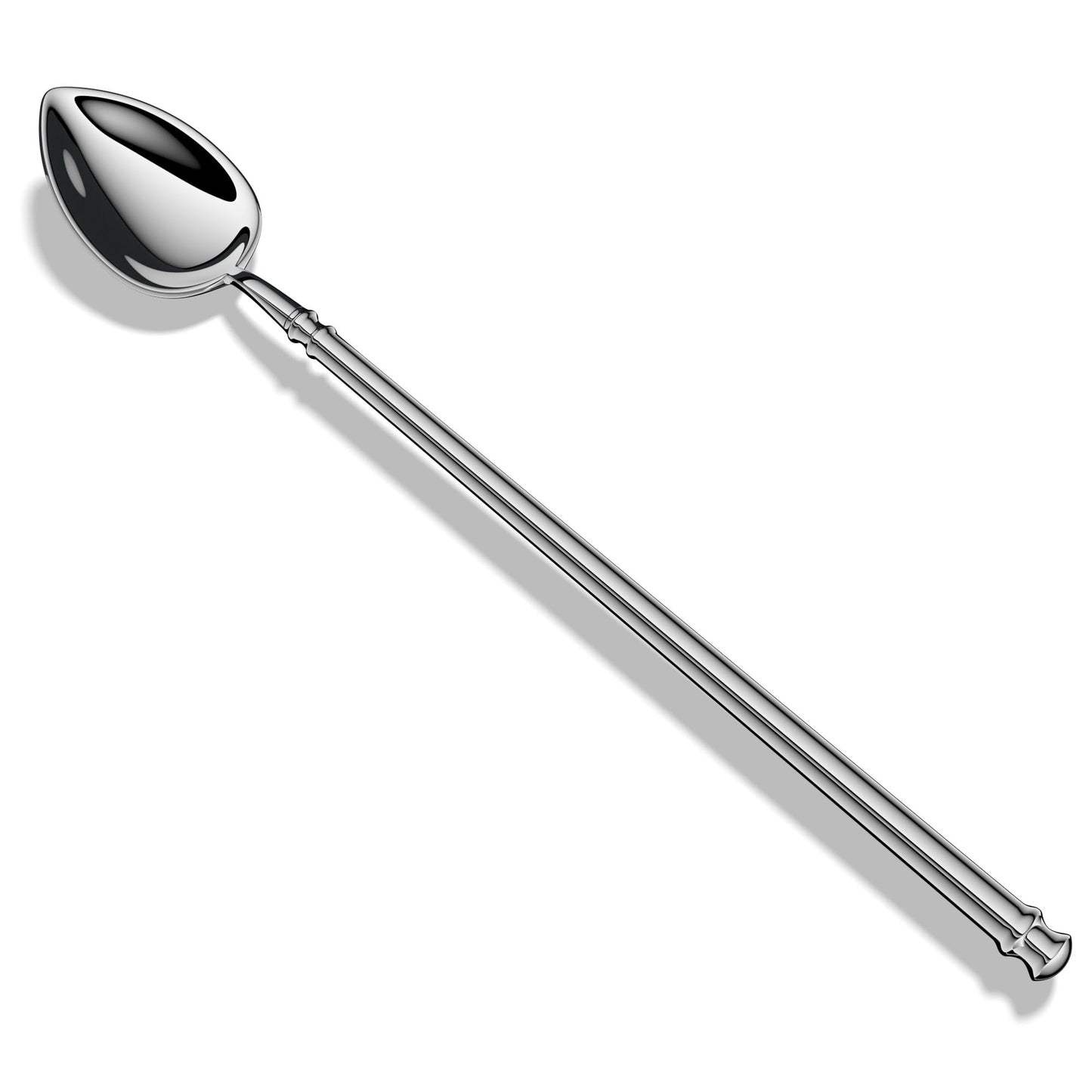 Iced Tea Spoons,Manual Forged 18/10 Stainless Steel Long Coffee Spoon,Modern Round Handle Cocktail Stirring Spoons,Set of 4
