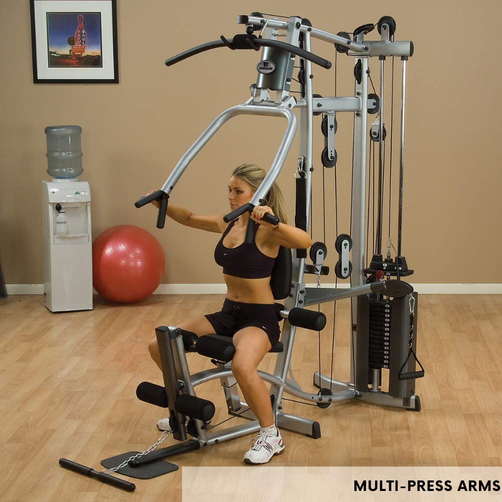 Powerline by Body-Solid (P2X) Multi-Station Functional Trainer with 160lb Single Weights Stack Home Gym Workouts, Full Body Exercise Equipment Machine, Silver