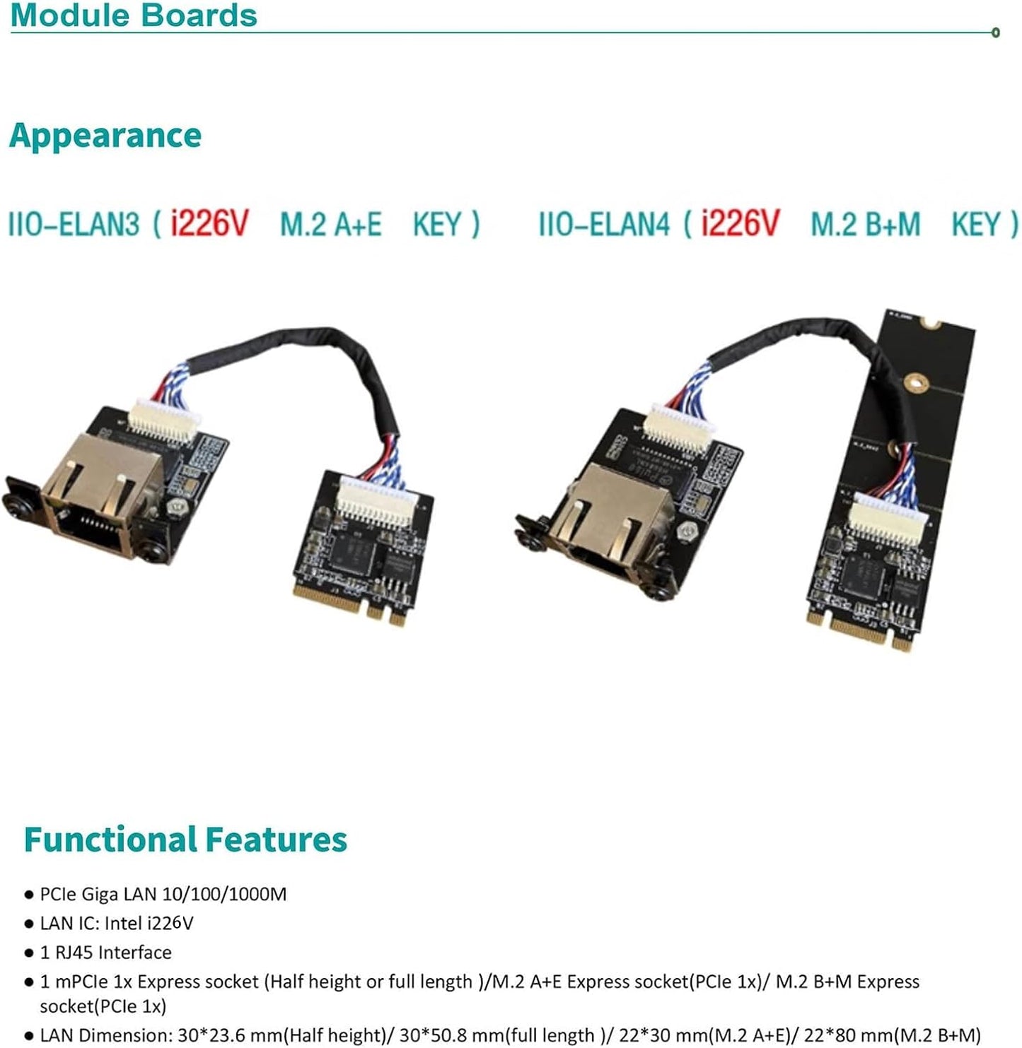 youyeetoo M.2 2.5 X1X86 i226 2.5G Card10/100/1000/2500 RJ45 2230 A E Key to Gigabit Ethernet,Support SBC, Intel