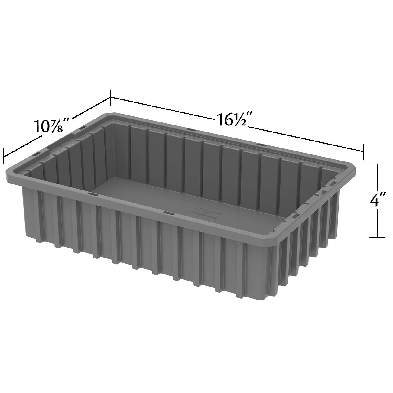 Akro-Mils 33164 Akro-Grid Plastic Slotted Dividable Modu Box Stackable Grid Storage Tote Container, (16-1/2-Inch L x 10-7/8-Inch W x 4-Inch H), (12 Pack), Red