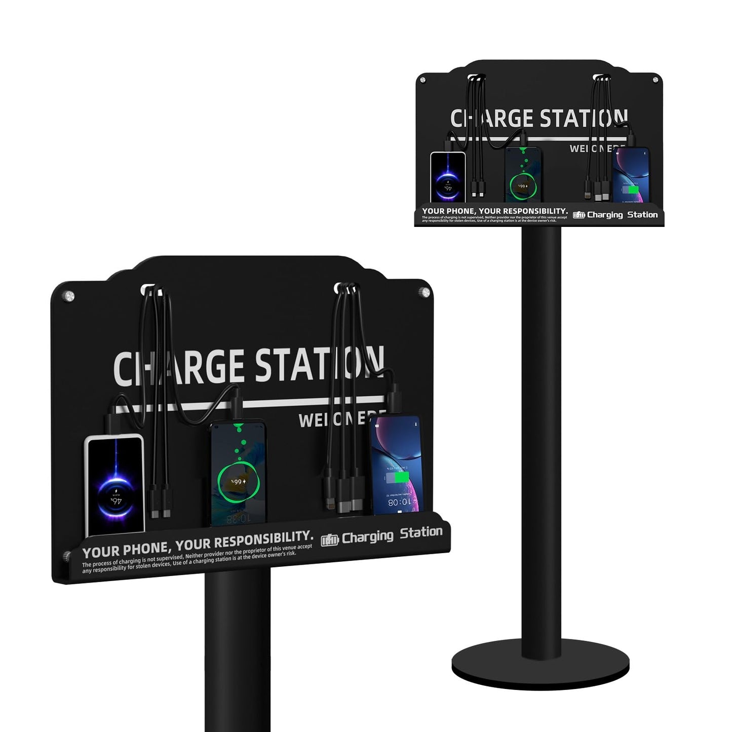Floor Stand Cell Phone Charging Station Mobile Phone Charging Station | Fast Charging 8 Device | Compatible with Apple Tablets Android Port | Great for Offices Hotel Hospital Airport