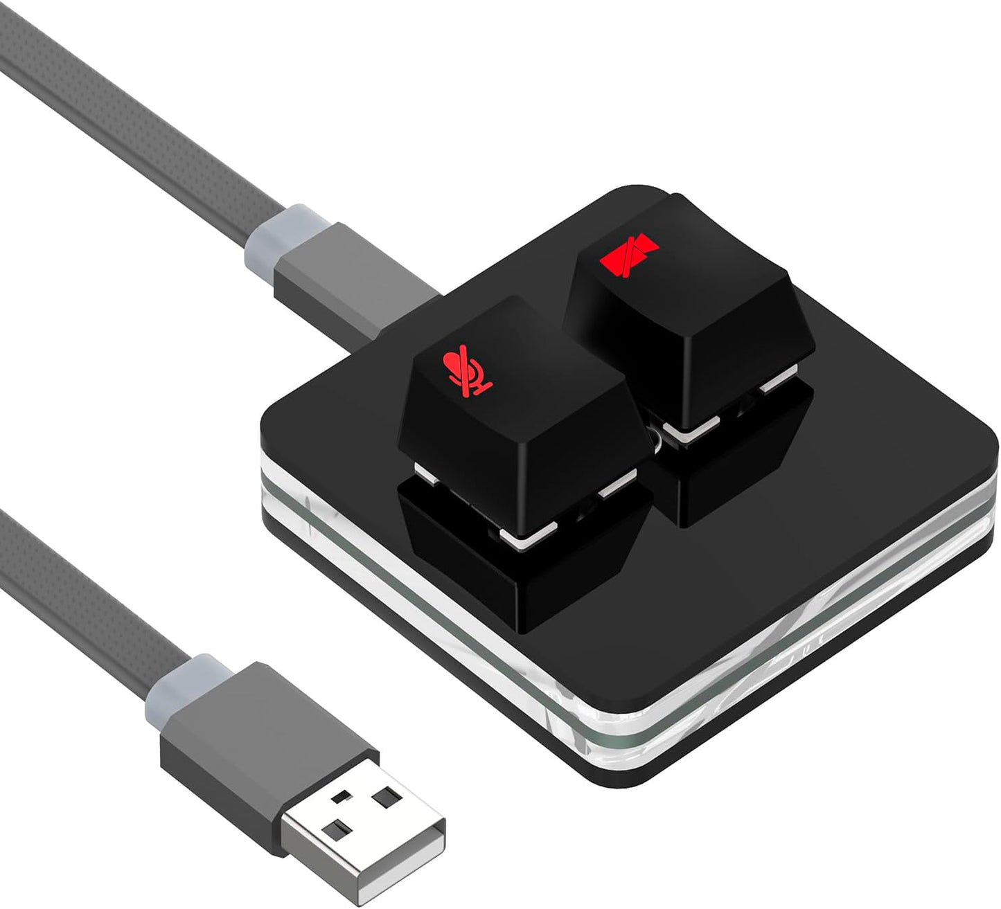 GEEKRIA RGB Meeting Mute Controller Compatible with Windows Zoom App, Mute/Unmute Microphone Audio, Stop/Start Video