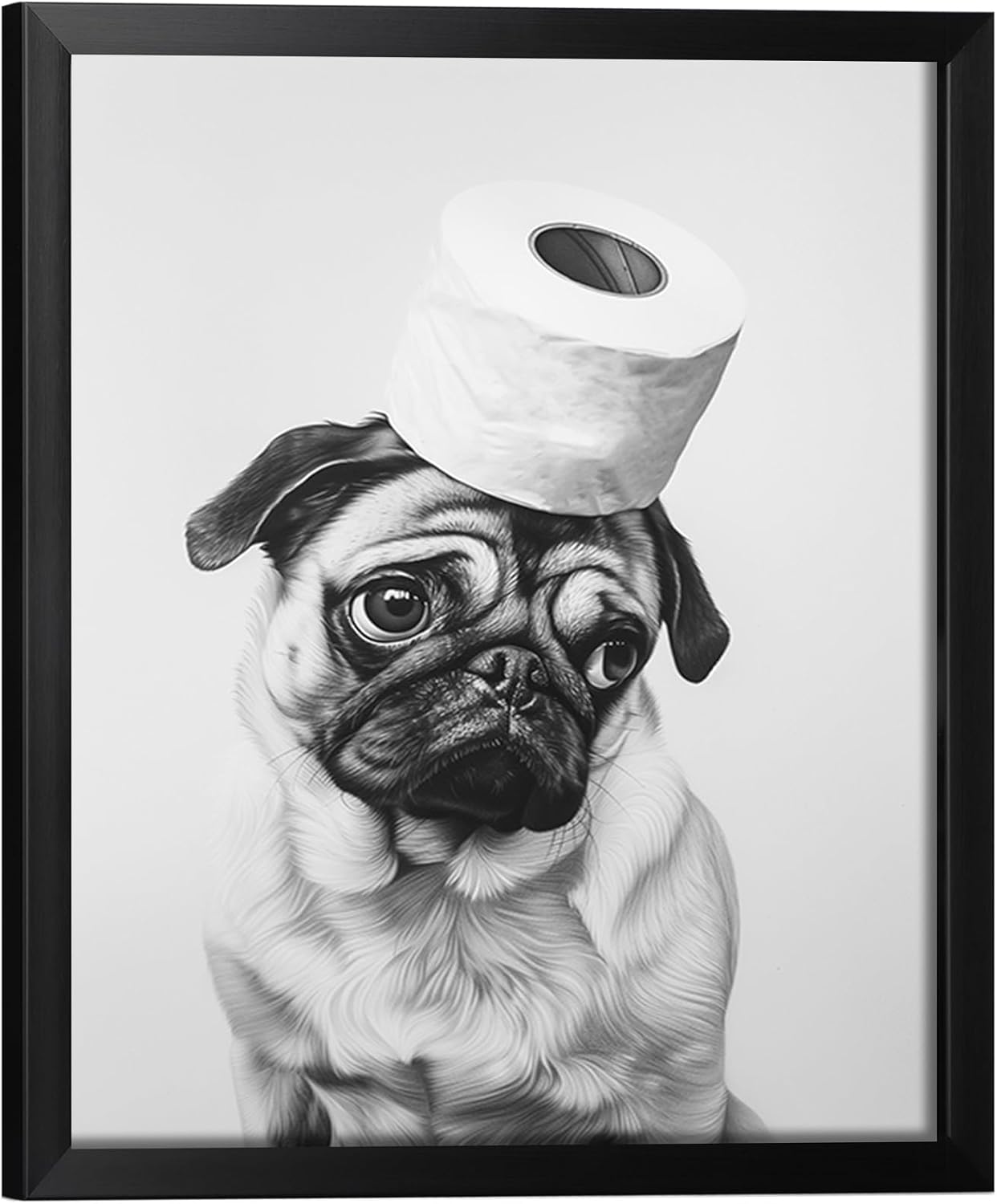 Regine Switzerland Funny Bathroom Wall Decor - Aesthetic Black and White Canvas Art | Framed
