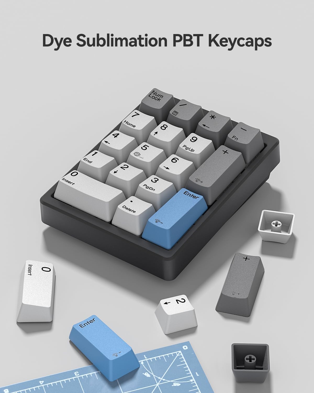 Kisnt KN17 17 Wired Mechanical Number Pad- Keys Hot Swappable Numpad with White Backlight& PBT Keycaps for Laptop PC