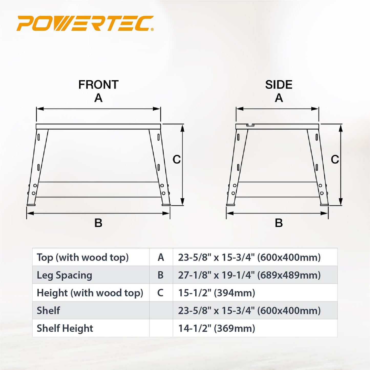 POWERTEC Benchtop Router Table w/Metal Stand and Adjustable Fence Set – 24" x 16" Laminated MDF Top, Aluminum Insert Plate, 2-1/2" Dust Port, Fence Stop, Featherboard and More Accessories (71963)