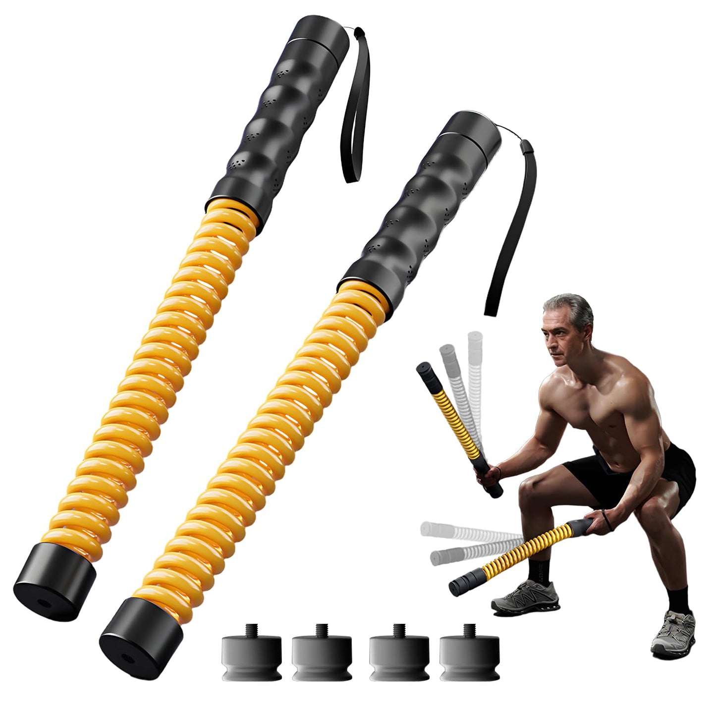 DUROTAN Ropeless Battle Rope,Adjustable Weight Battle Rope for Home Gym,HIIT and Low-Impact Aerobic Training for Men & Women