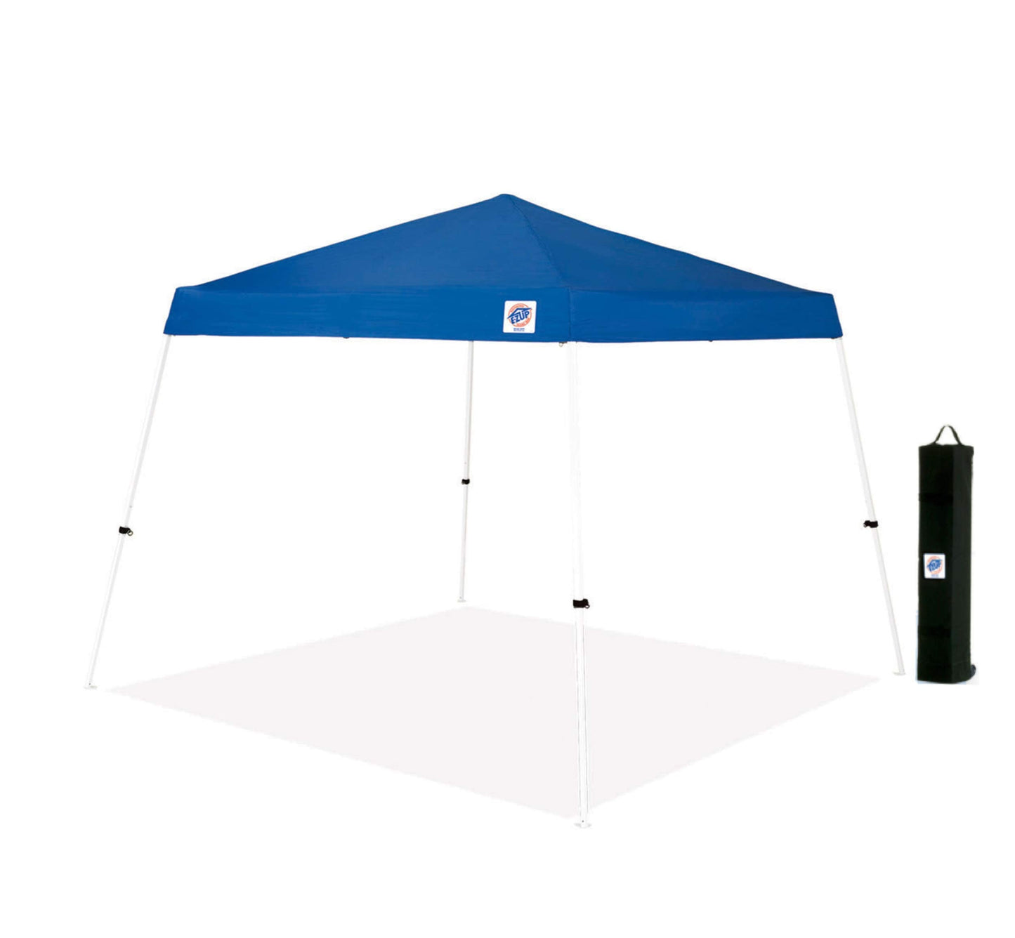 E-Z UP Vista Instant Shelter Canopy, 12' x 12', Angled Leg, Clear Span Ceiling and Rolling Storage Bag, Royal Blue